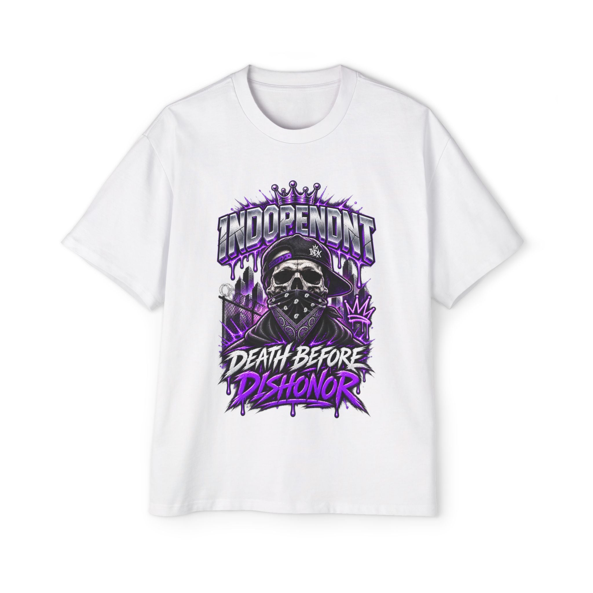 Death Before Dishonor Skull Tee — Indopendent Graphic Men's Oversized T‑Shirt