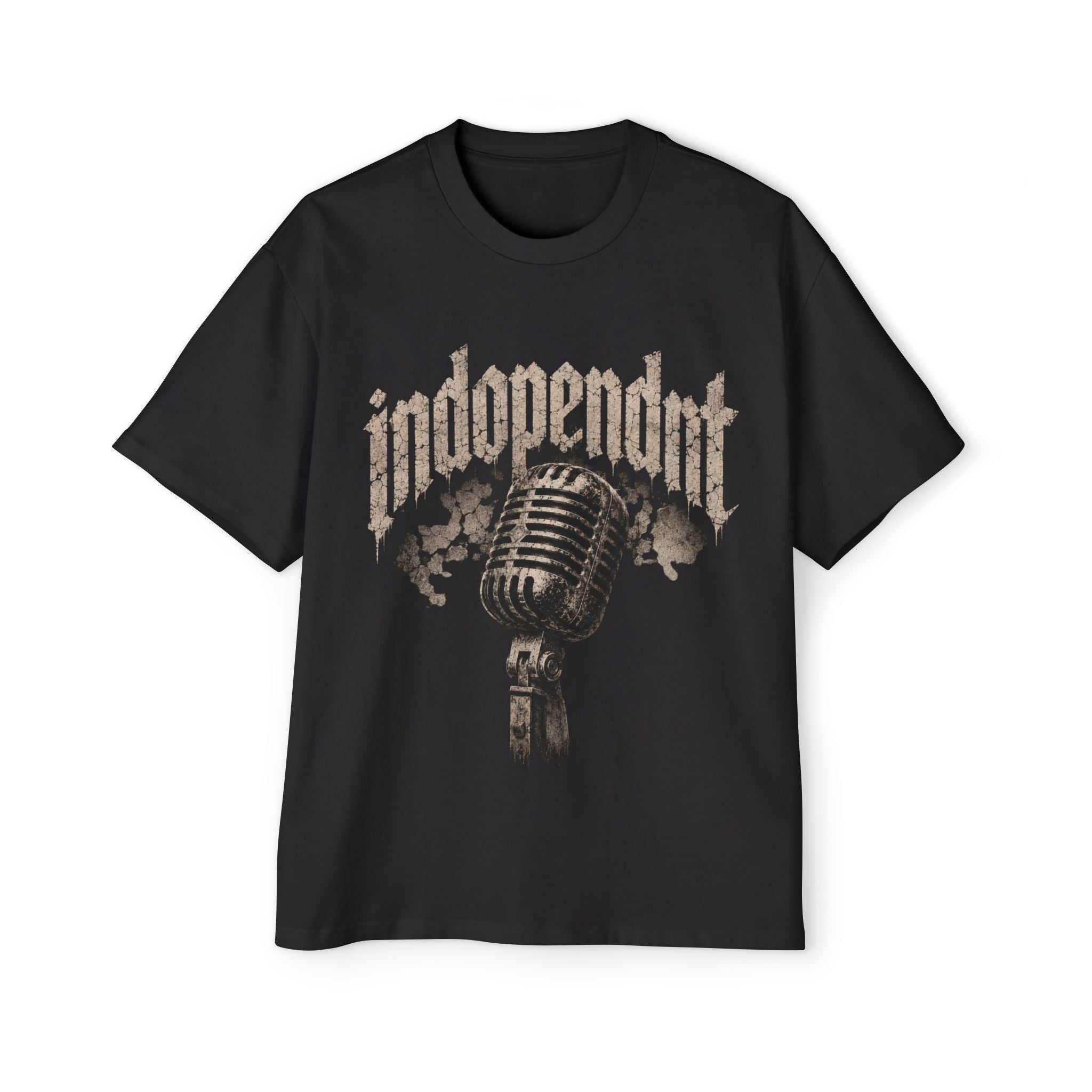 Indovpendnt Vintage Microphone Tee — Retro Rock Music Graphic Men’s T‑Shirt