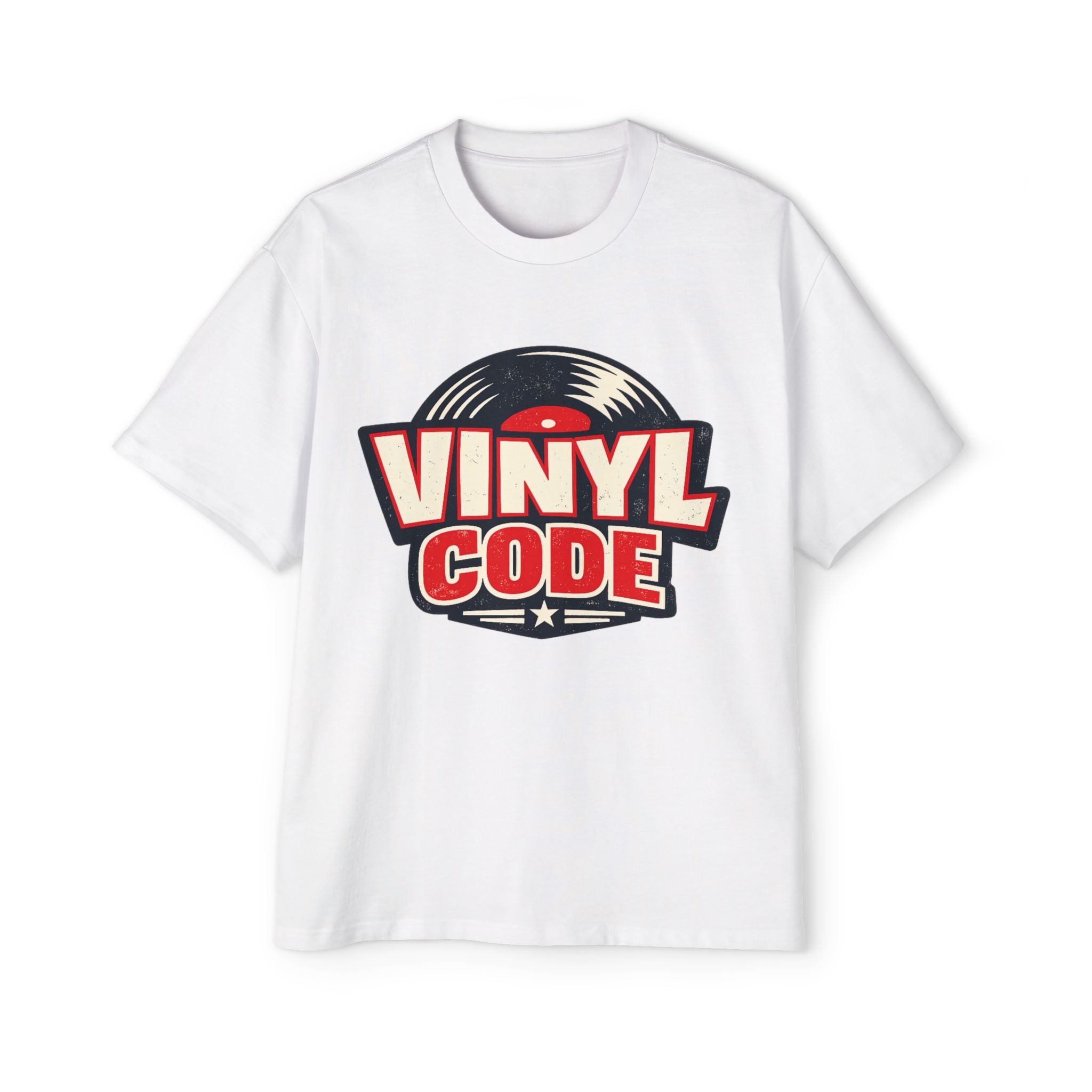 Vinyl Code Graphic Tee — Retro Record Music T-Shirt for Men