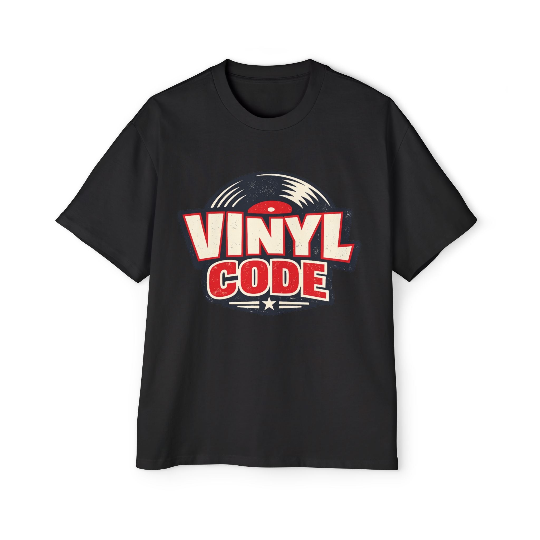 Vinyl Code Graphic Tee — Retro Record Music T-Shirt for Men