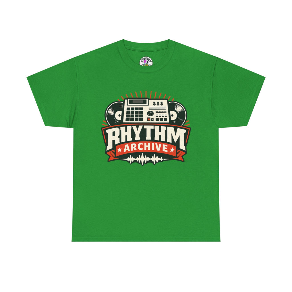 Rhythm Archive Tee — Vintage Boombox Music Logo T‑Shirt