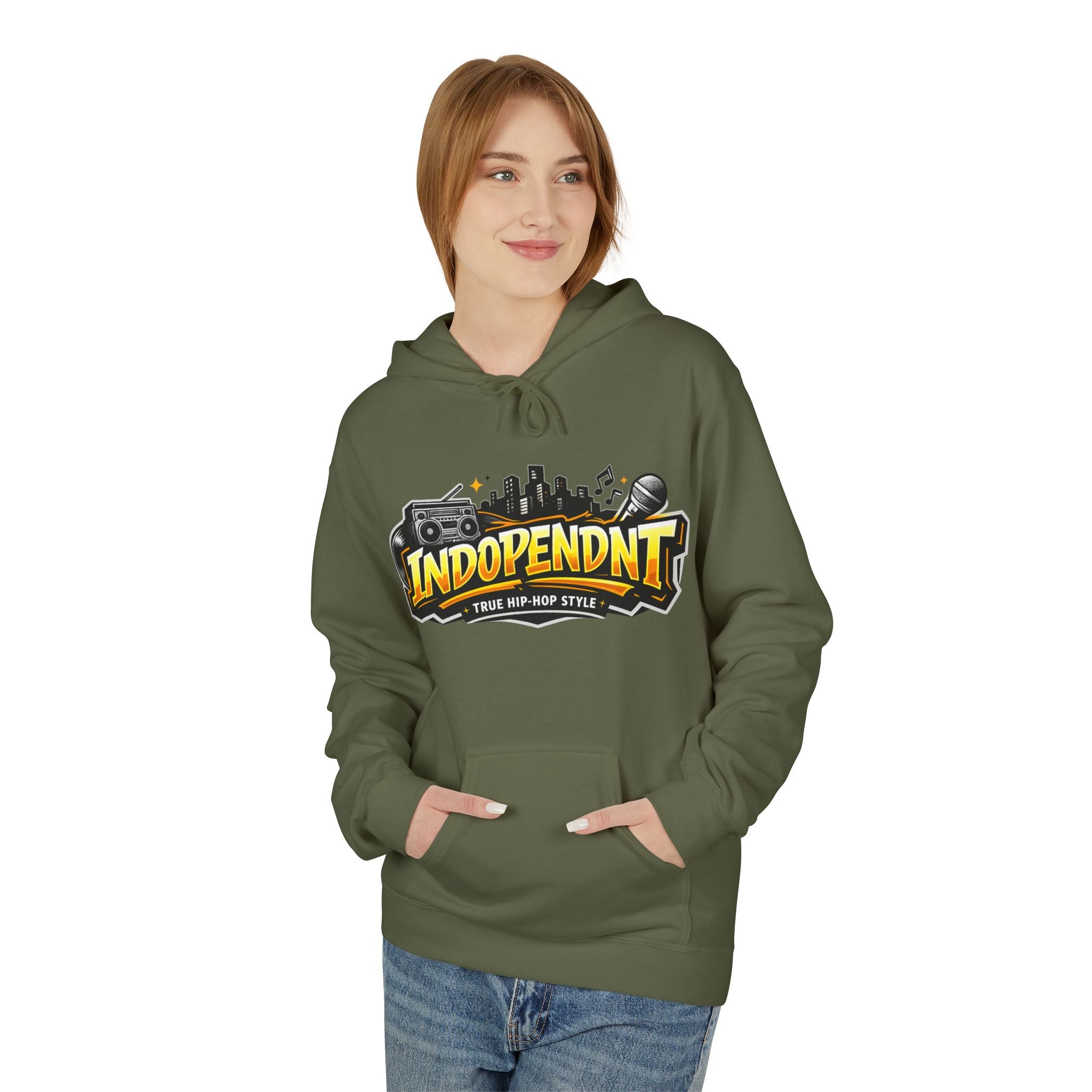 Independent Music Hoodie – "Indopendnt" Rap & Mic Graphic Pullover