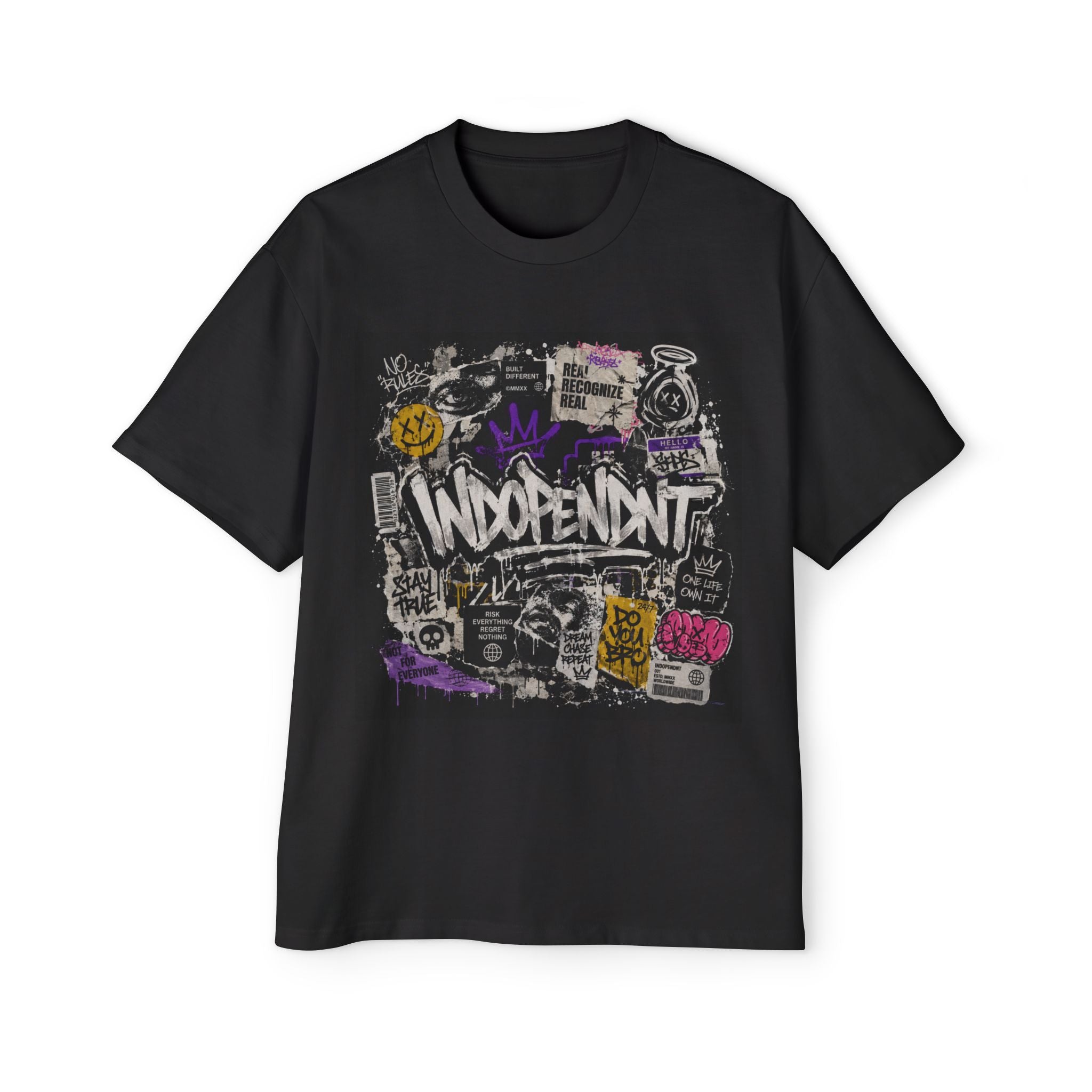 Independent Graffiti Graphic Tee — Men's Oversized Streetwear T‑Shirt