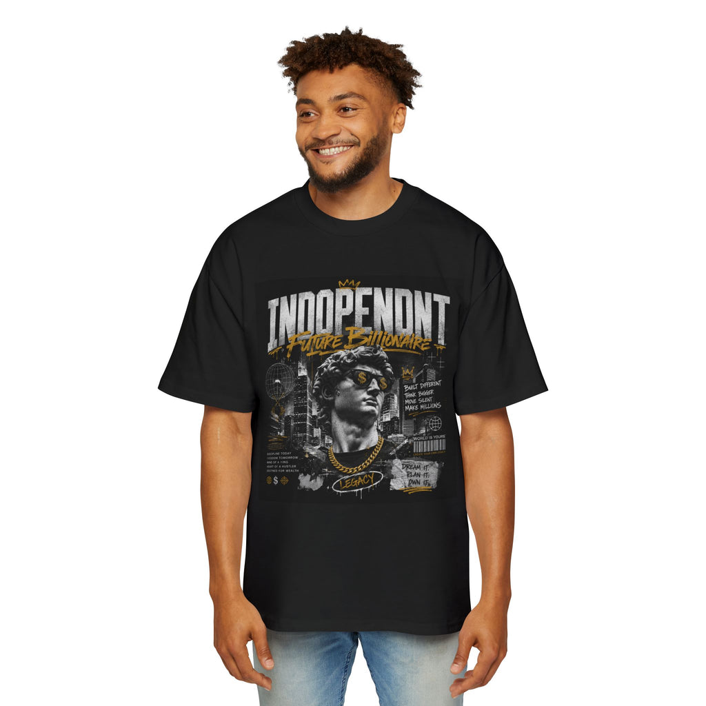 Independent Vibes Tee — Retro Statue Graphic Men's Oversized T-Shirt