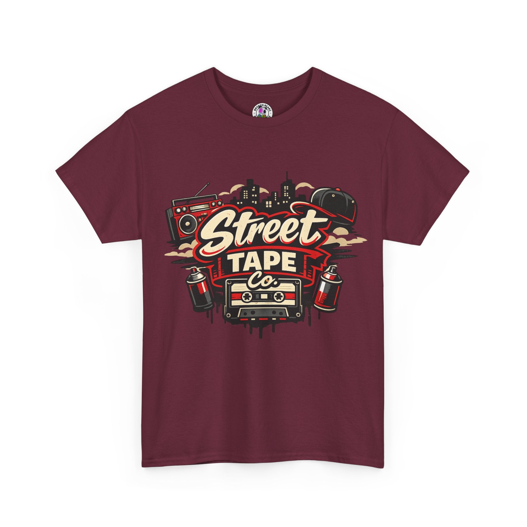 Street Tape Co. Graphic Tee – Retro Boombox Cassette Hip Hop T-Shirt