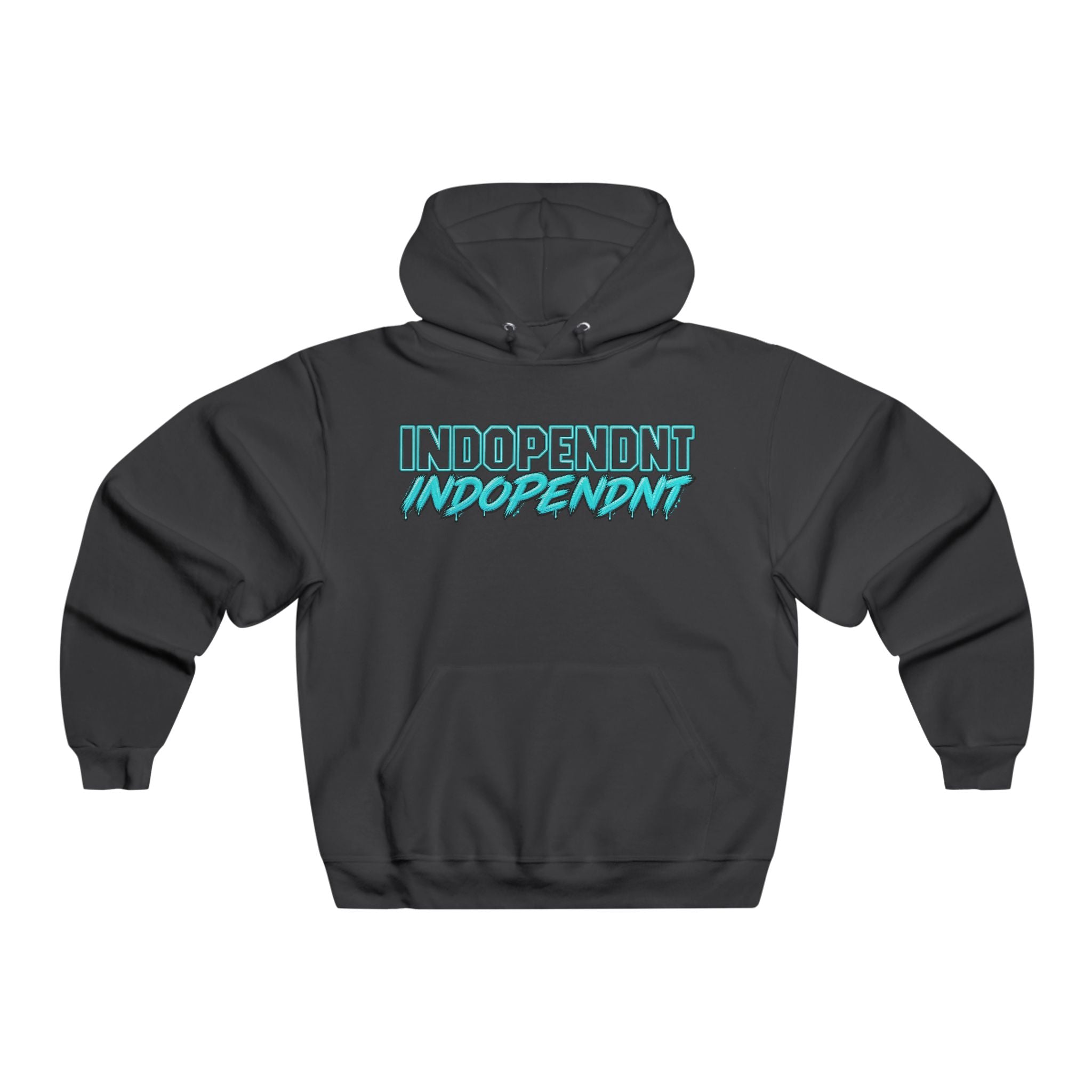 Independn! Bold Retro Text Hoodie — Vintage Teal Graphic Pullover