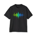 Audio Waveform Graphic Tee — Men's Oversized Music Soundwave T-Shirt