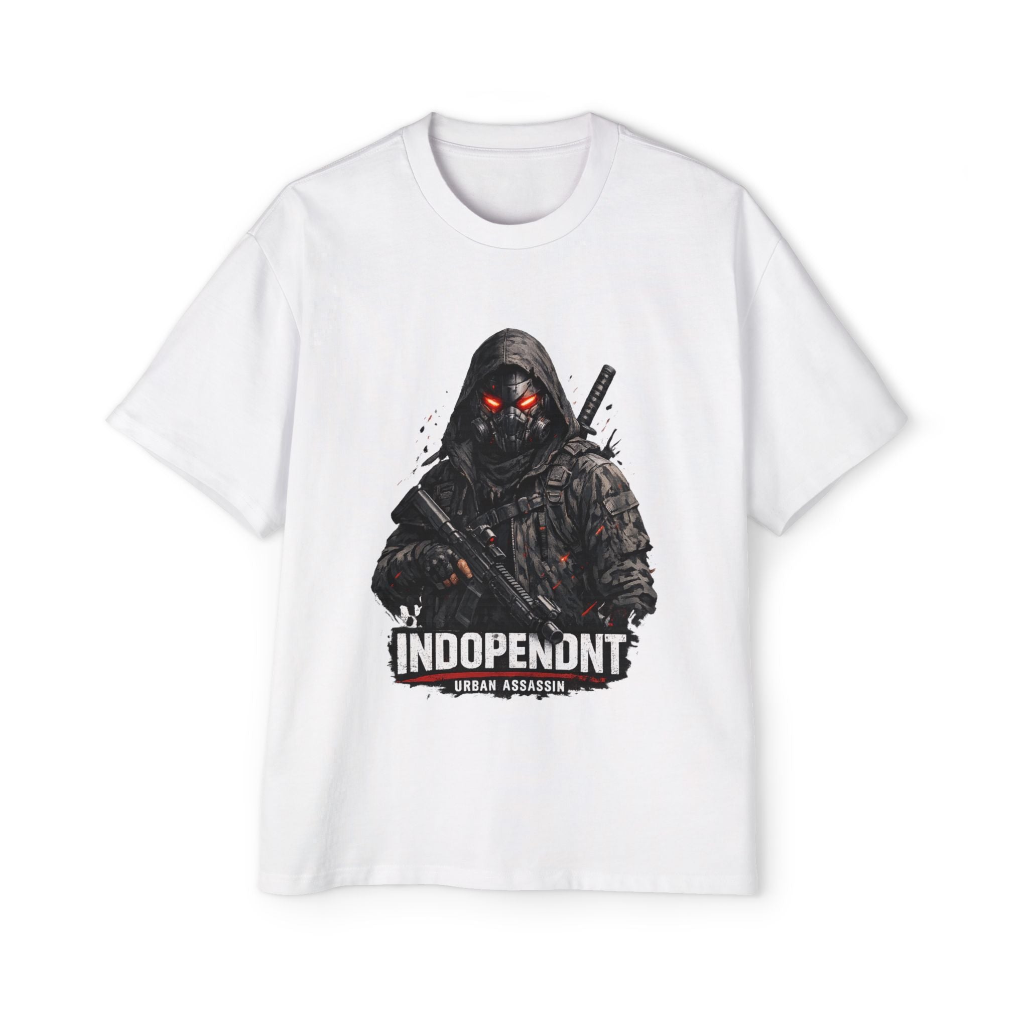Urban Assassin Graphic Tee — "Independent" Hooded Soldier Streetwear
