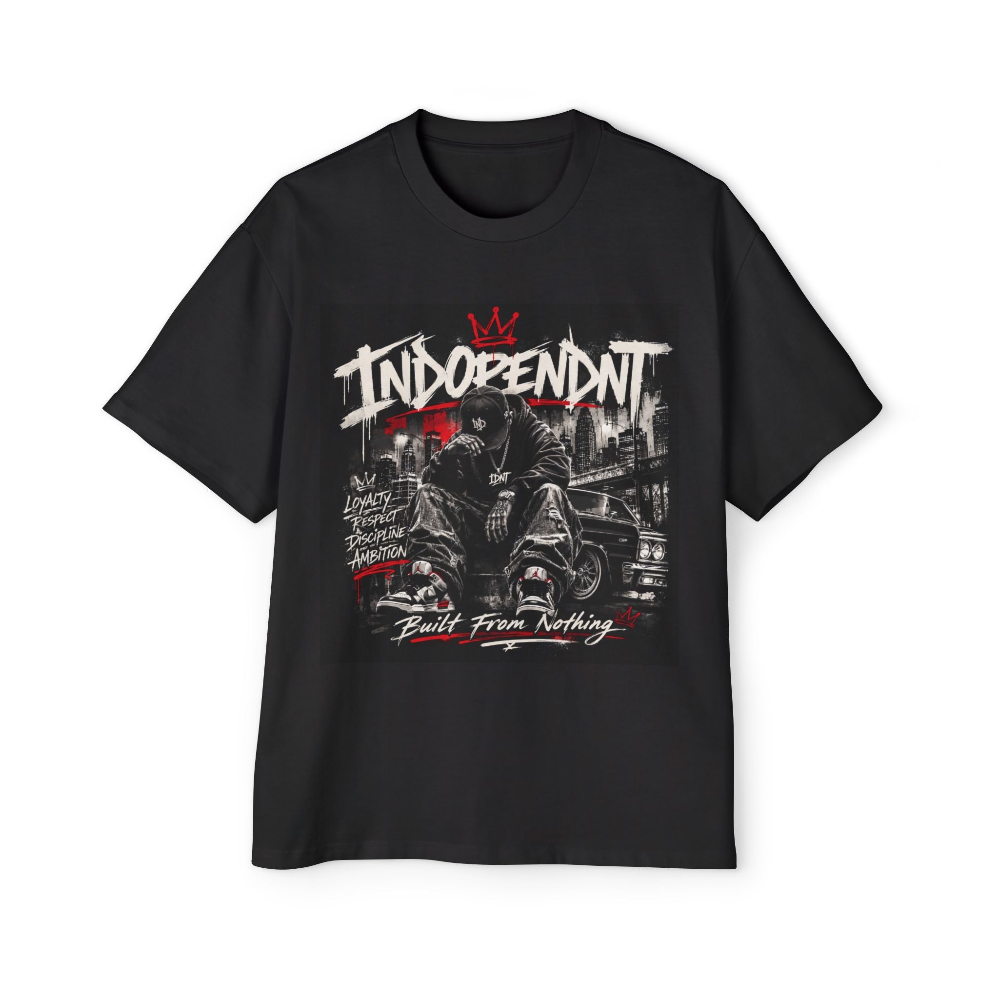 Graphic Tee — "Independent: Built From Nothing" Oversized Men's T‑Shirt