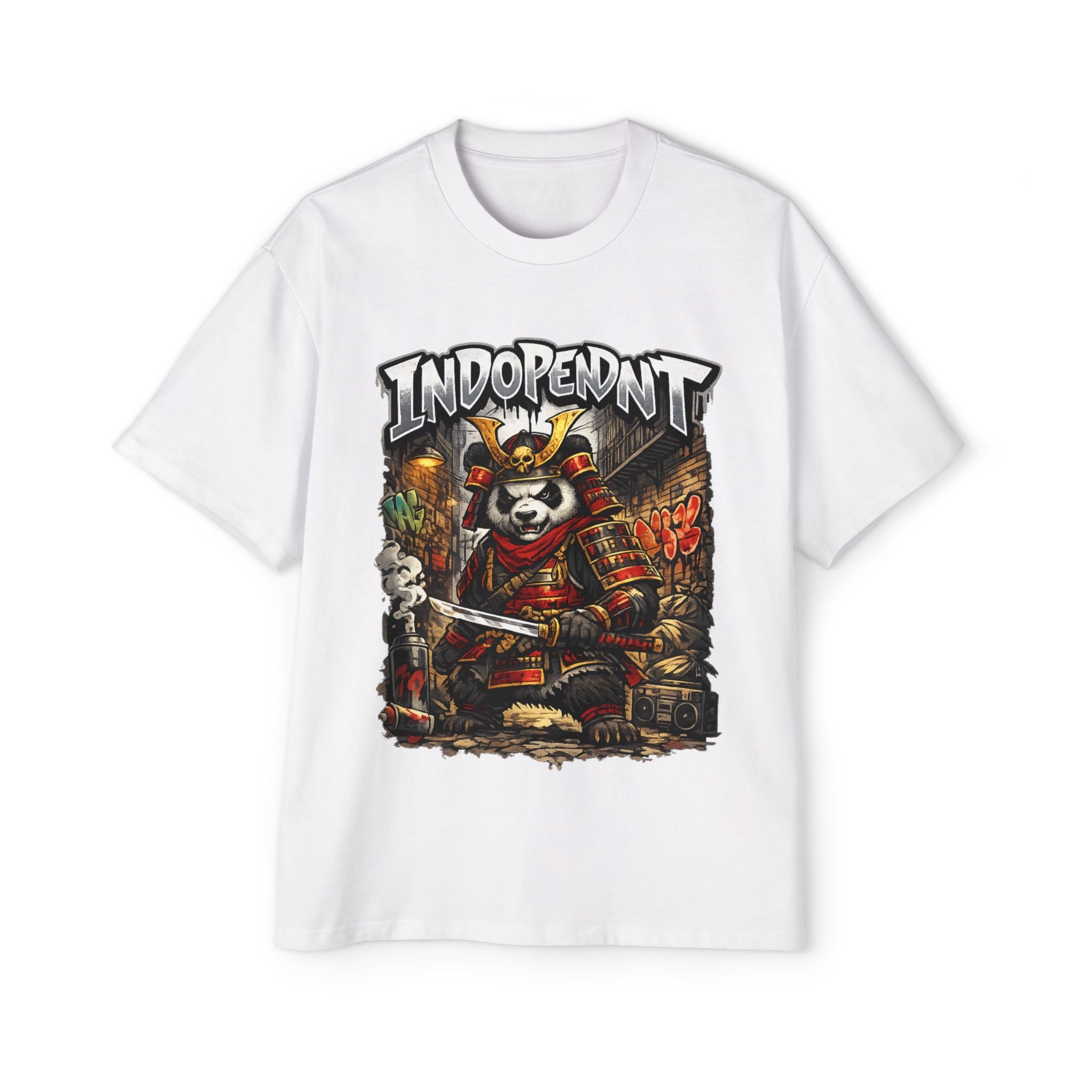 Samurai Panda "Independent" Graphic Tee — Oversized Men's Streetwear