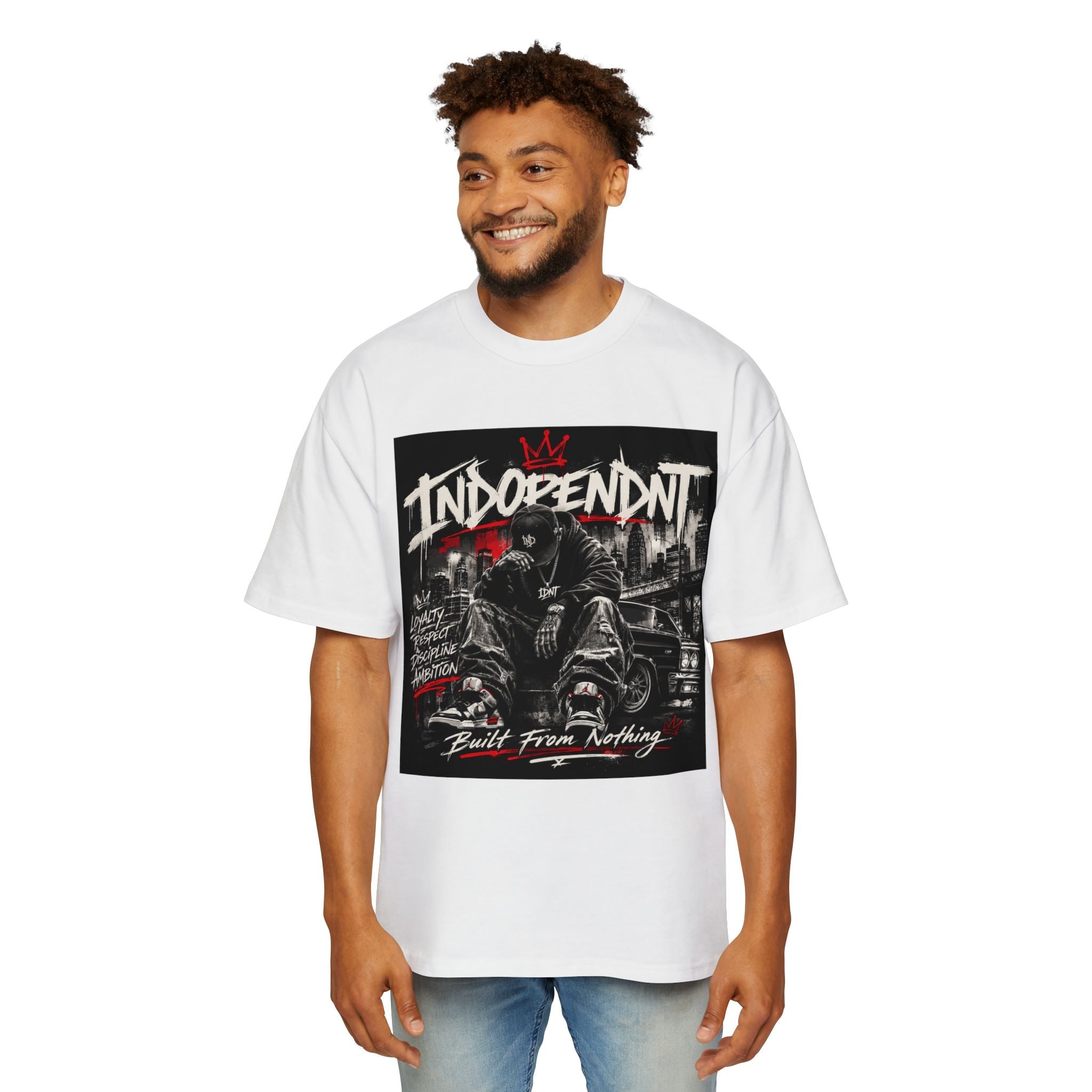 Graphic Tee — "Independent: Built From Nothing" Oversized Men's T‑Shirt