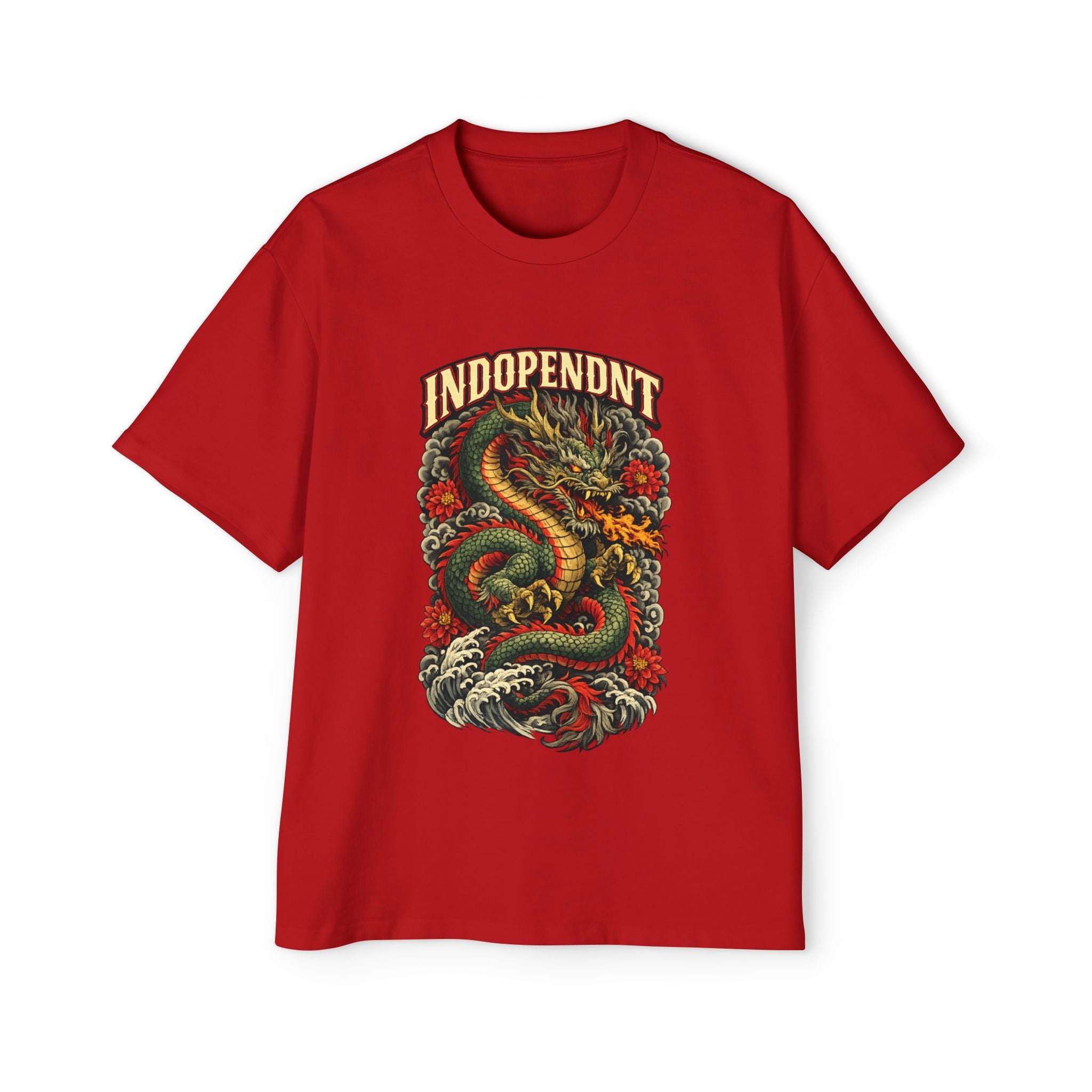 Dragon Graphic Tee — "Indopendt" Oversized Men's Streetwear T-Shirt