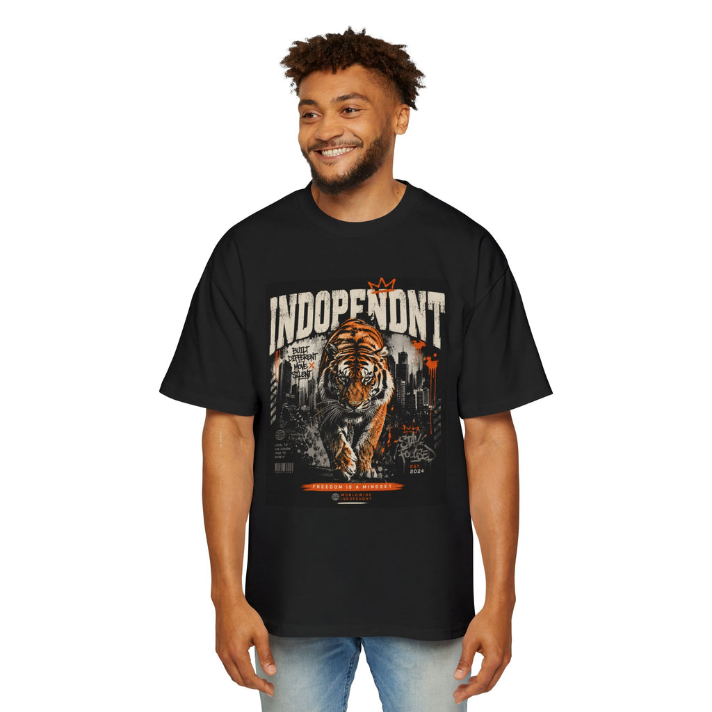 Independent Tiger Graphic Tee — Vintage Urban Men’s Oversized T-Shirt