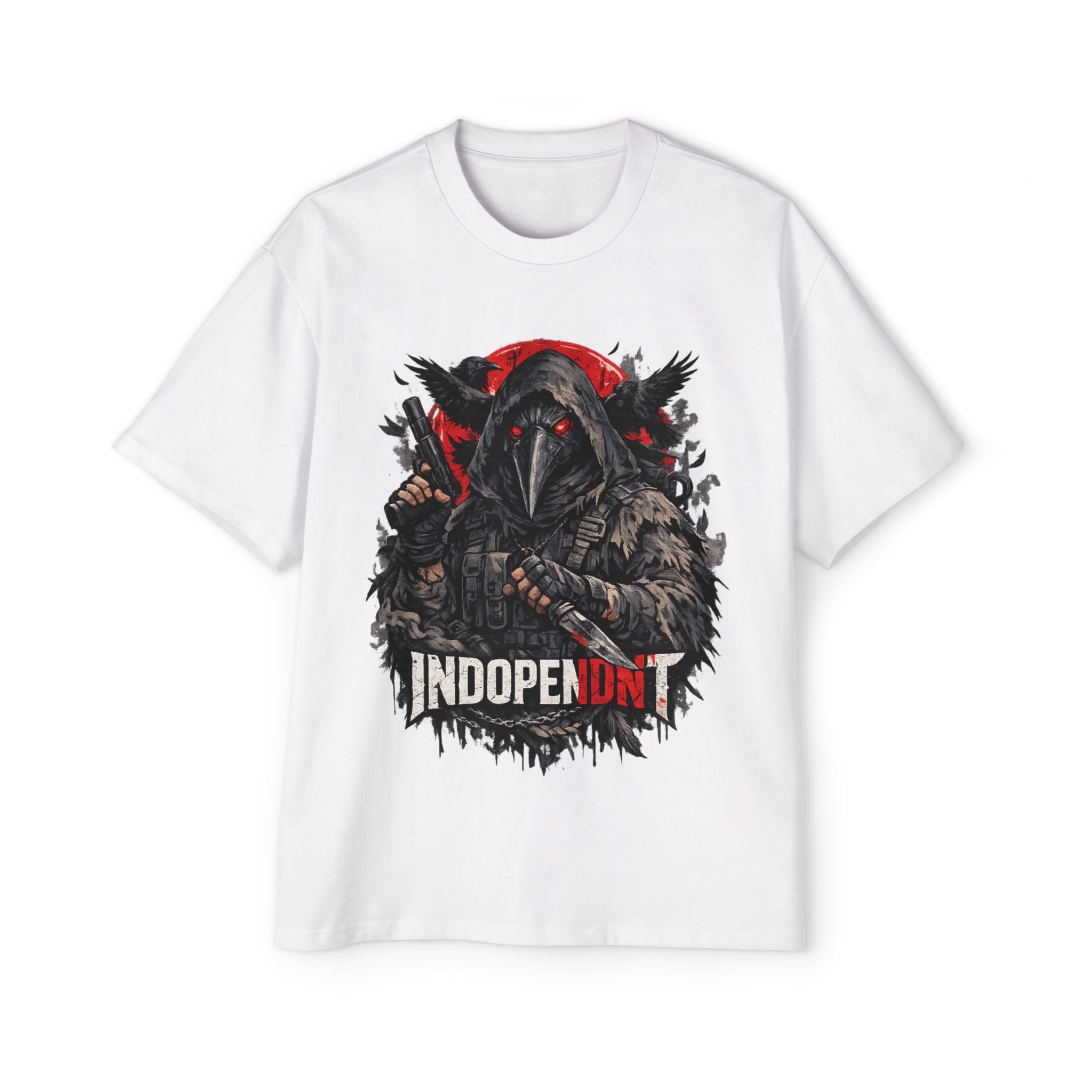 Raven Reaper Graphic Tee — "Independent" Oversized Men's T-Shirt