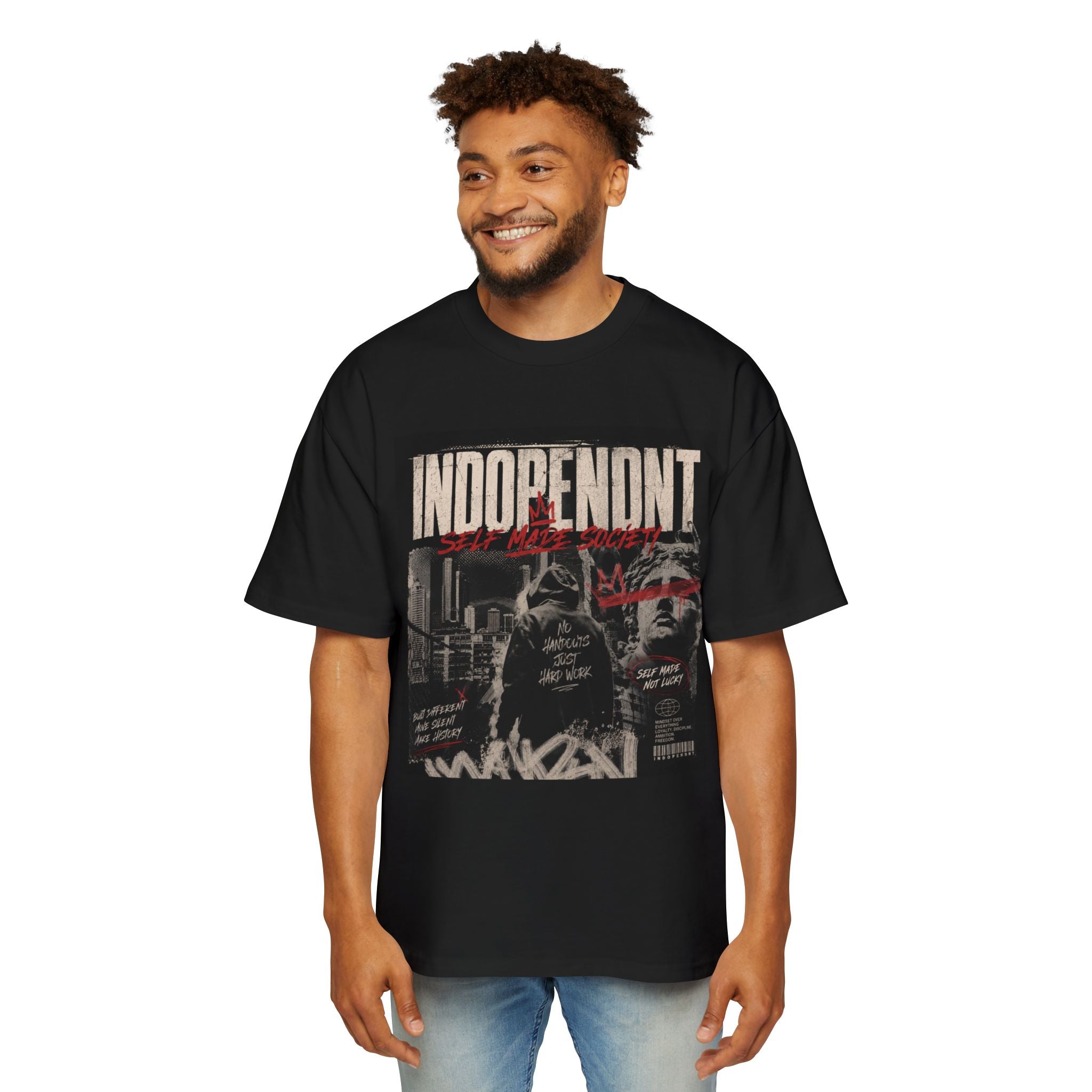 Independent Streets Graphic Tee — Men's Oversized Urban Vintage T-Shirt