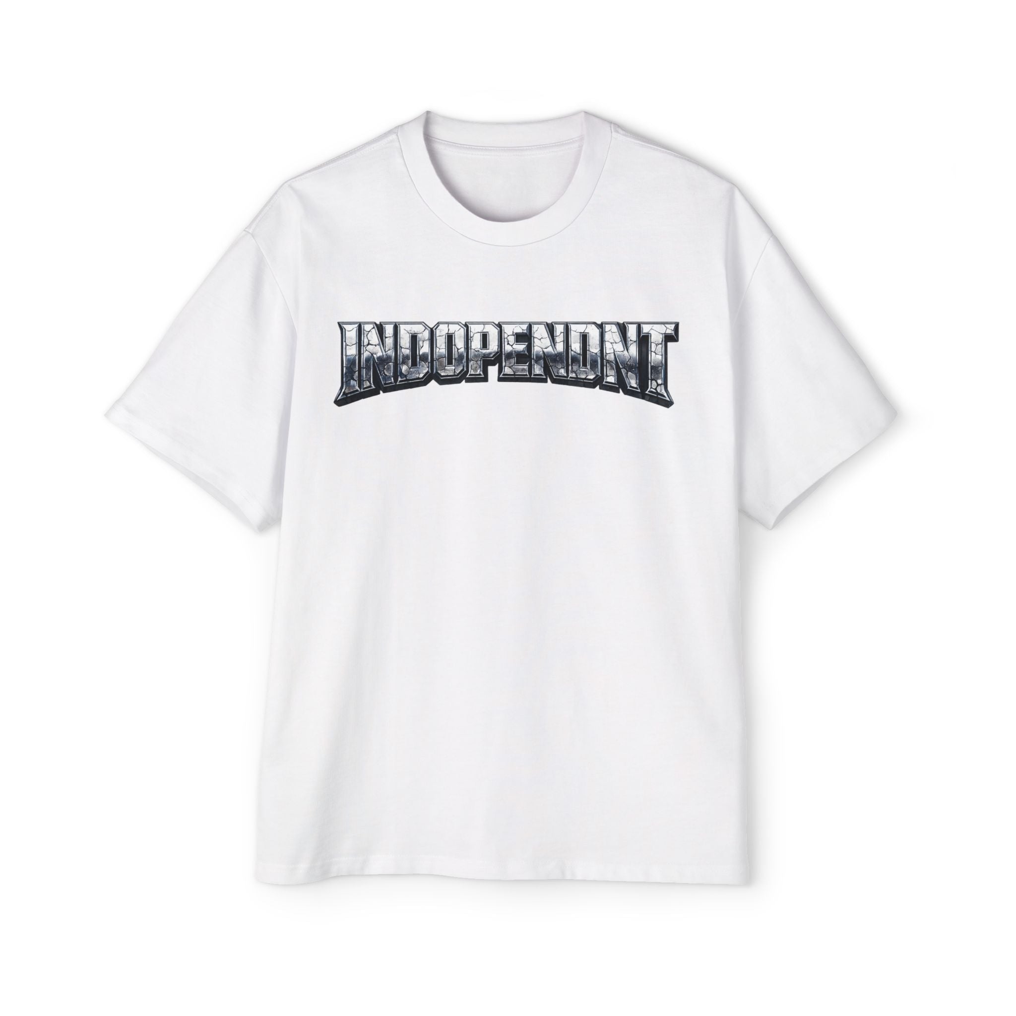Independent Graphic Tee — Men's Oversized White T-Shirt