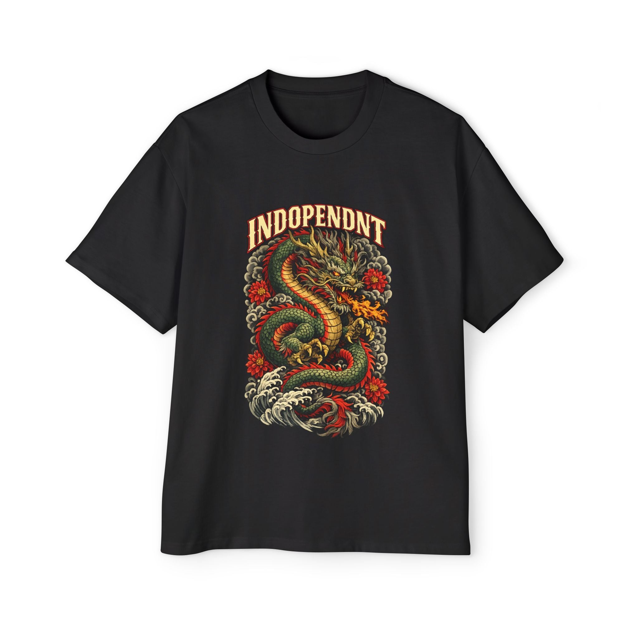 Dragon Graphic Tee — "Indopendt" Oversized Men's Streetwear T-Shirt