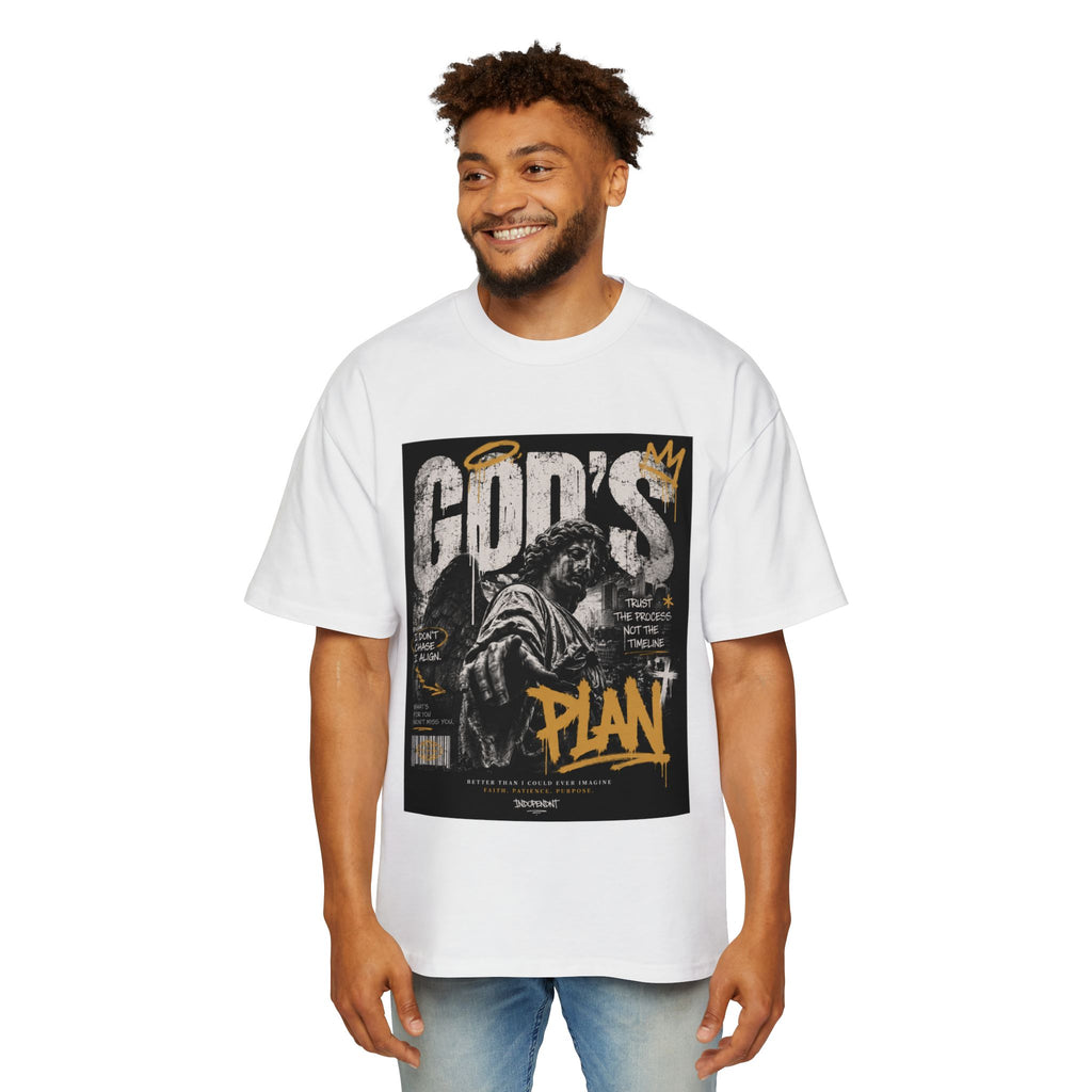 God's Plan Graphic Tee — Mens Oversized Faith T-Shirt