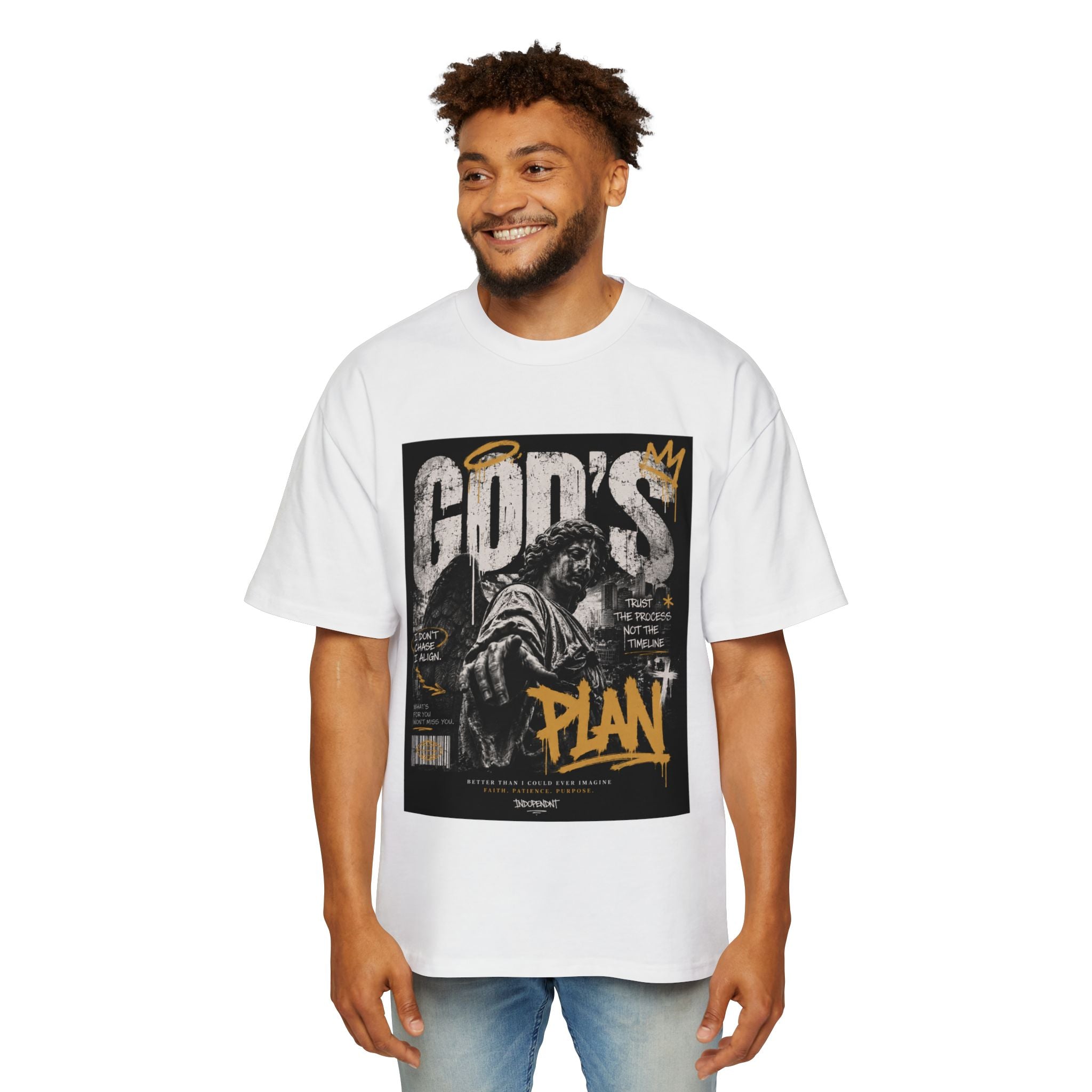 God's Plan Graphic Tee — Mens Oversized Faith T-Shirt