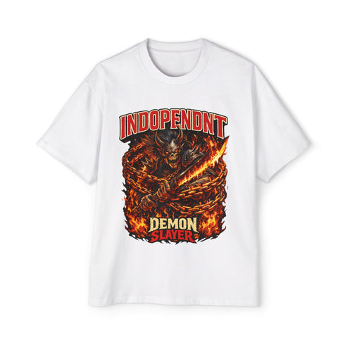 Demon Slayer Flame Warrior Tee — "Independent" Graphic T‑Shirt
