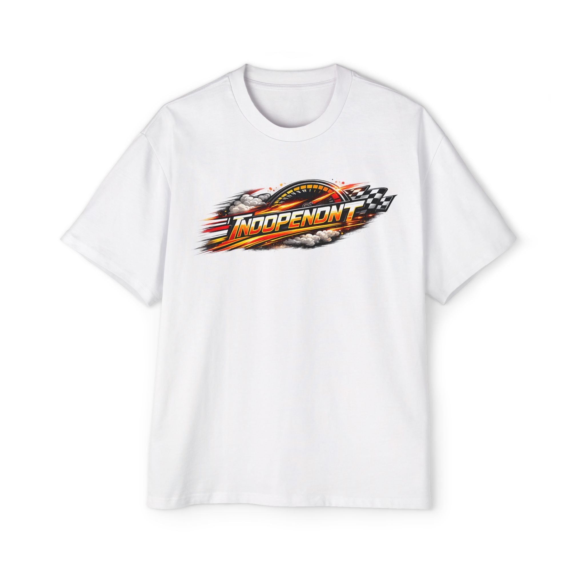 Independent Racing Flame Tee — Men's Oversized Graphic T-Shirt