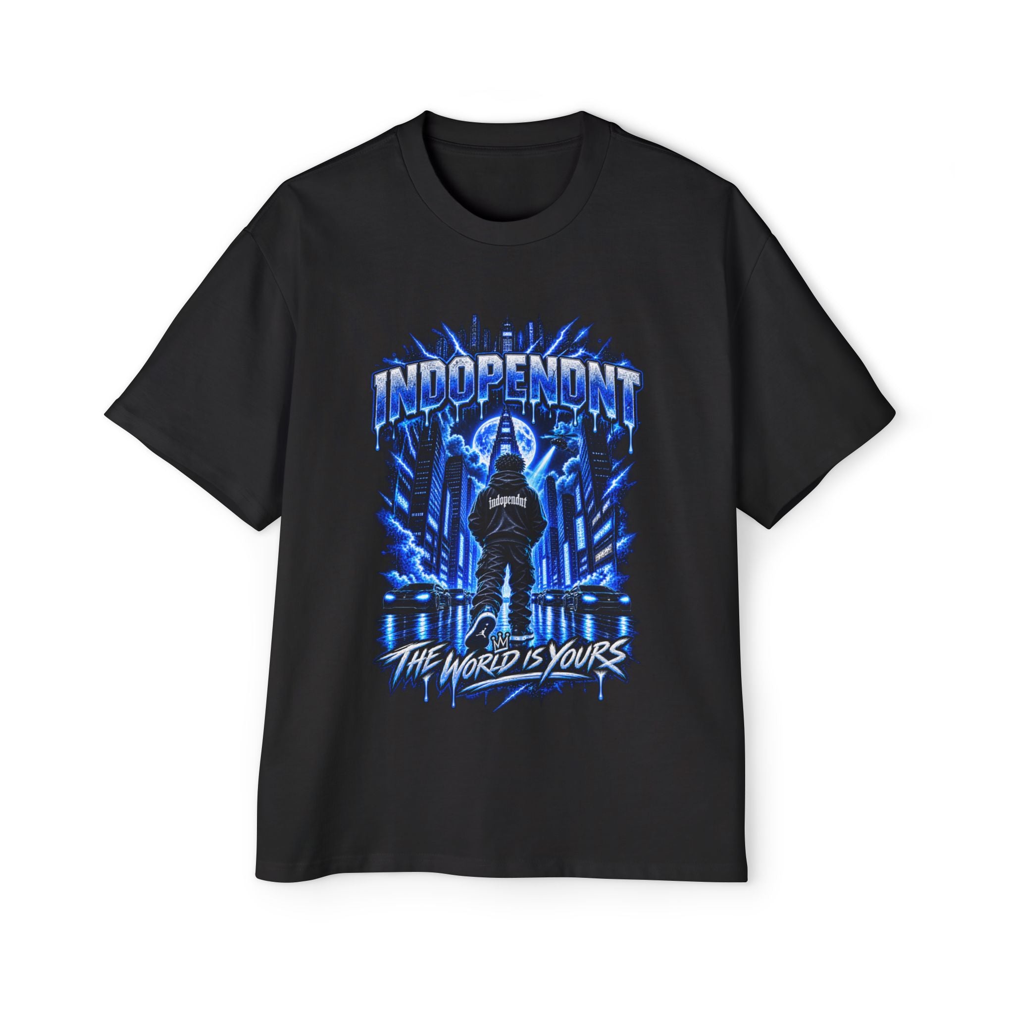 Indopendnt Skate Graphic Tee — "The World Is Yours" Oversized Men’s Shirt