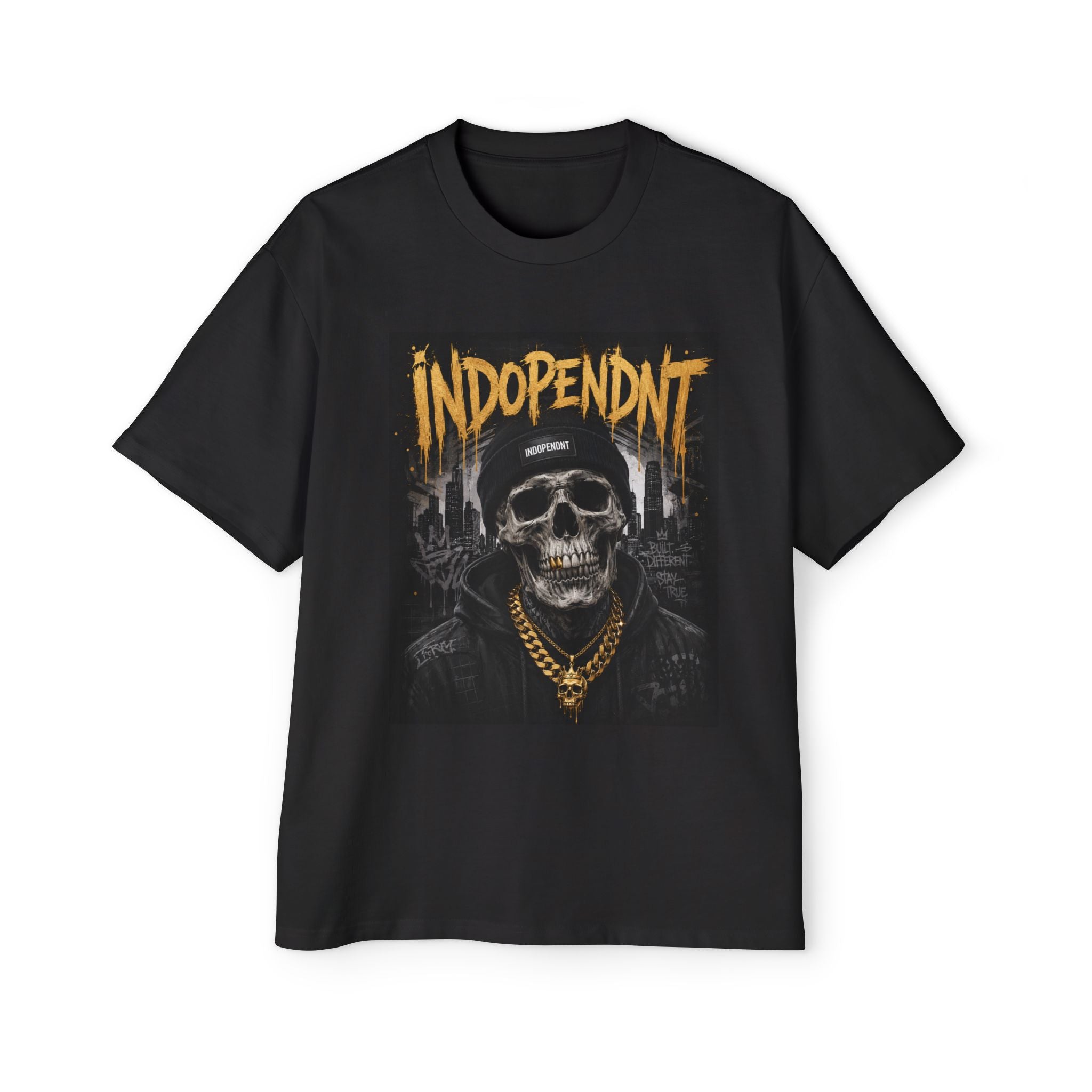 Independent Skull Tee — Men’s Oversized Streetwear Graphic T-Shirt