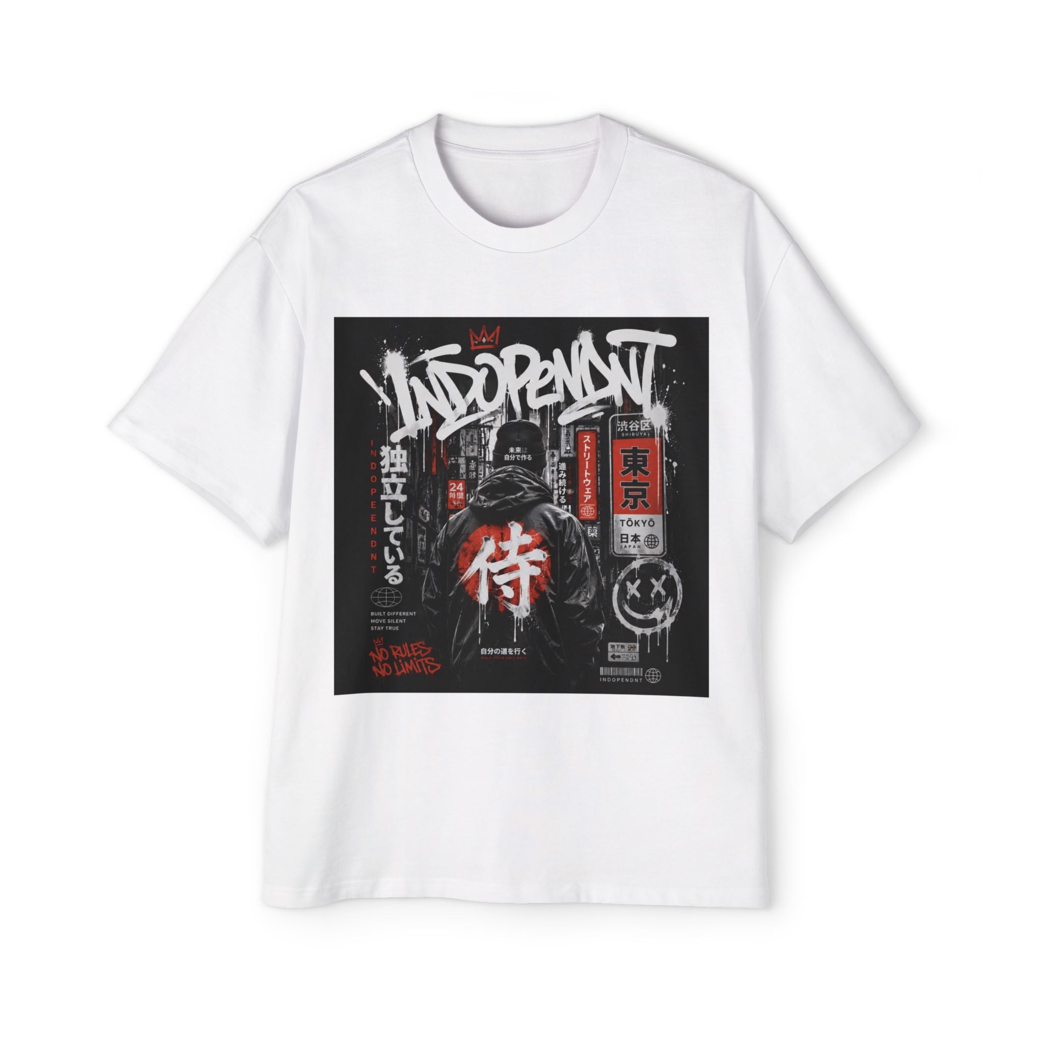 Samurai Graphic Tee — Independent Tokyo Streetwear Shirt (Men's Oversized)