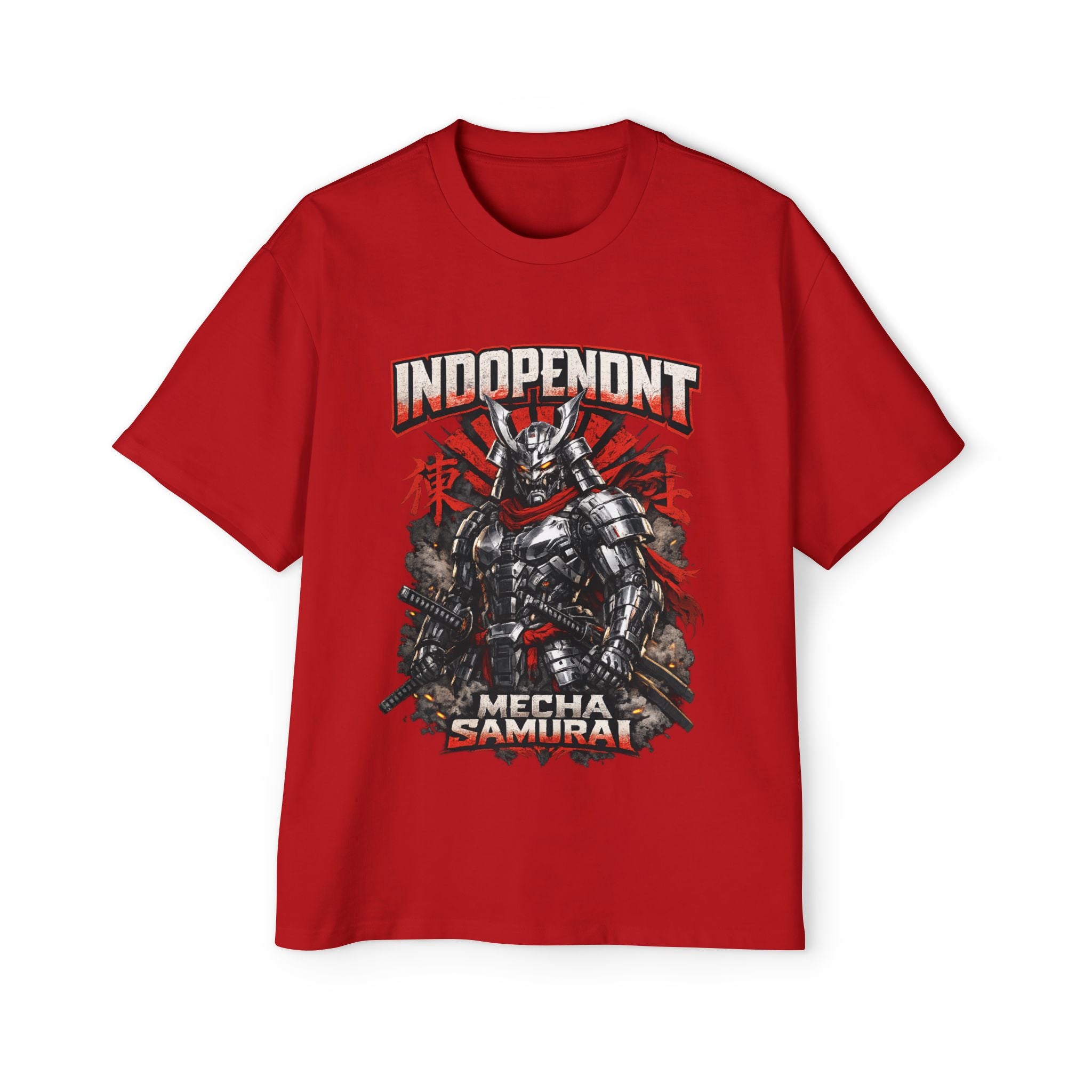Mecha Samurai Tee — "Indoponent" Graphic Men’s Oversized T-Shirt