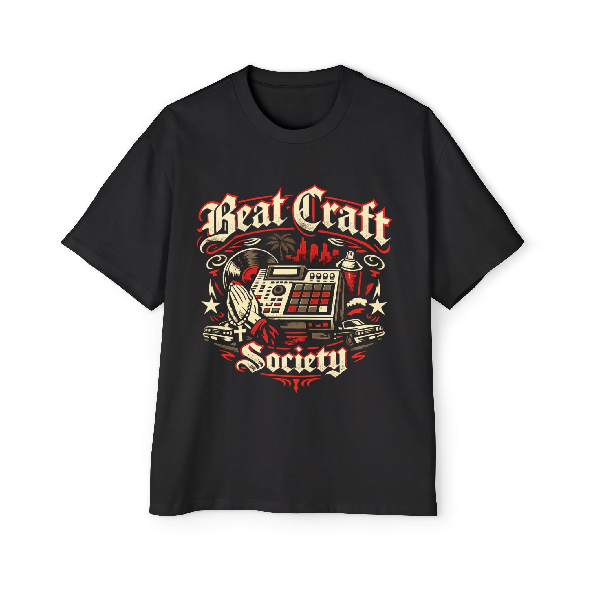 Beat Craft Society Tee — Vintage Drum Machine Music Producer T‑Shirt