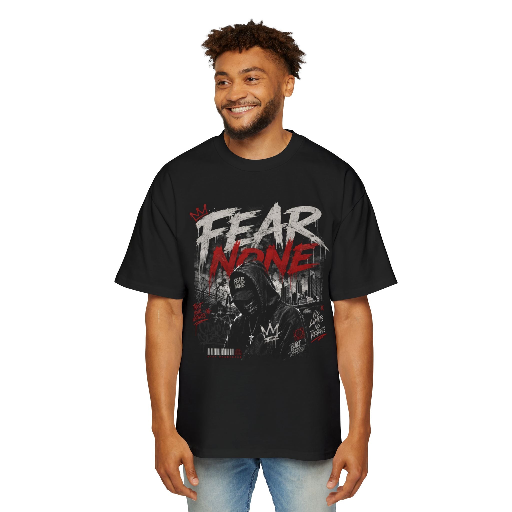 Fear None Graphic Tee — Men's Oversized Streetwear T-Shirt