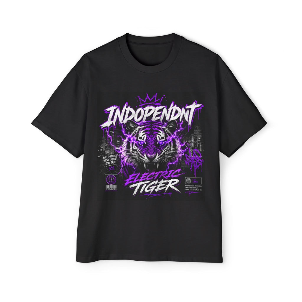 Electric Tiger Graphic Tee — "Indopendnt" Retro Neon Streetwear