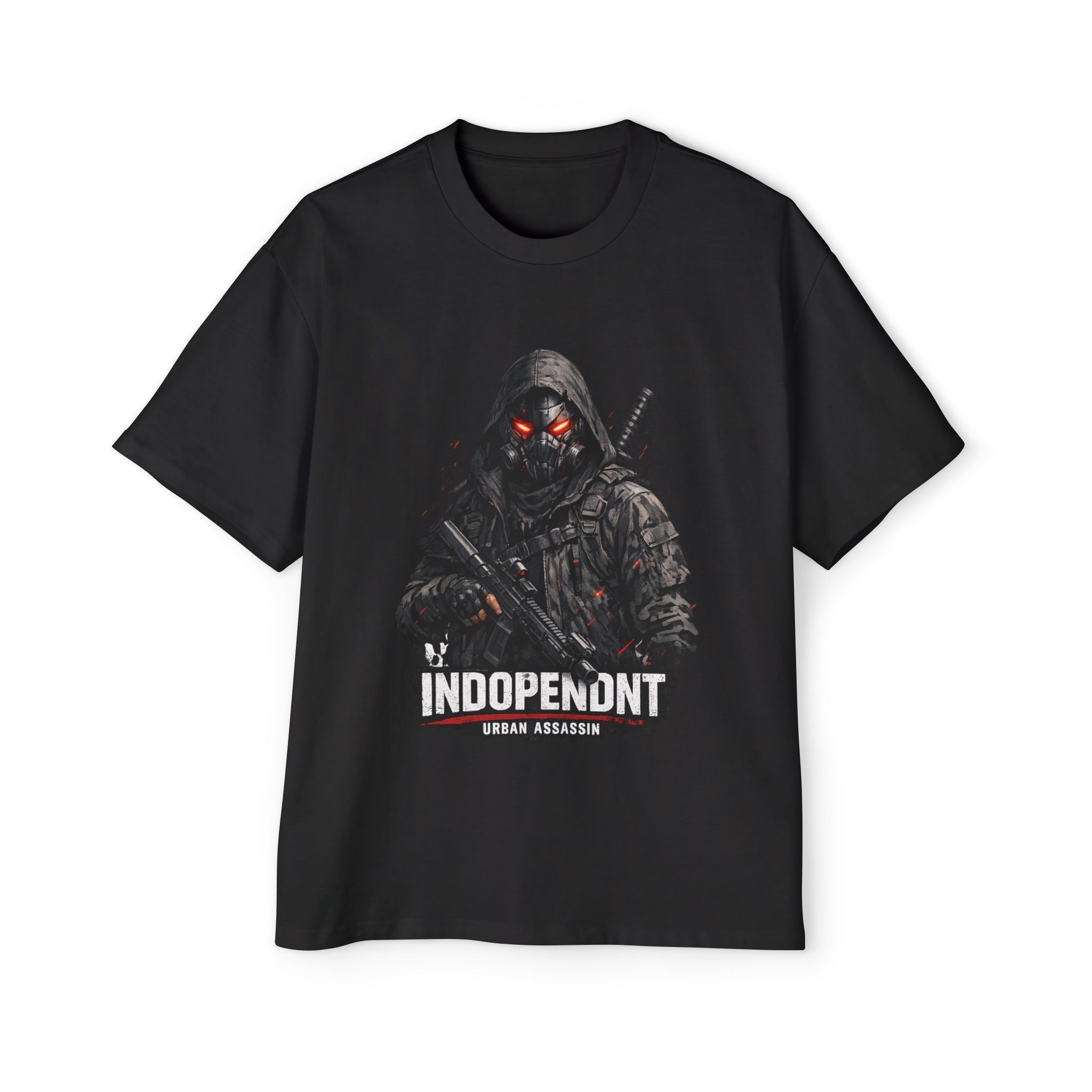 Urban Assassin Graphic Tee — "Independent" Hooded Soldier Streetwear