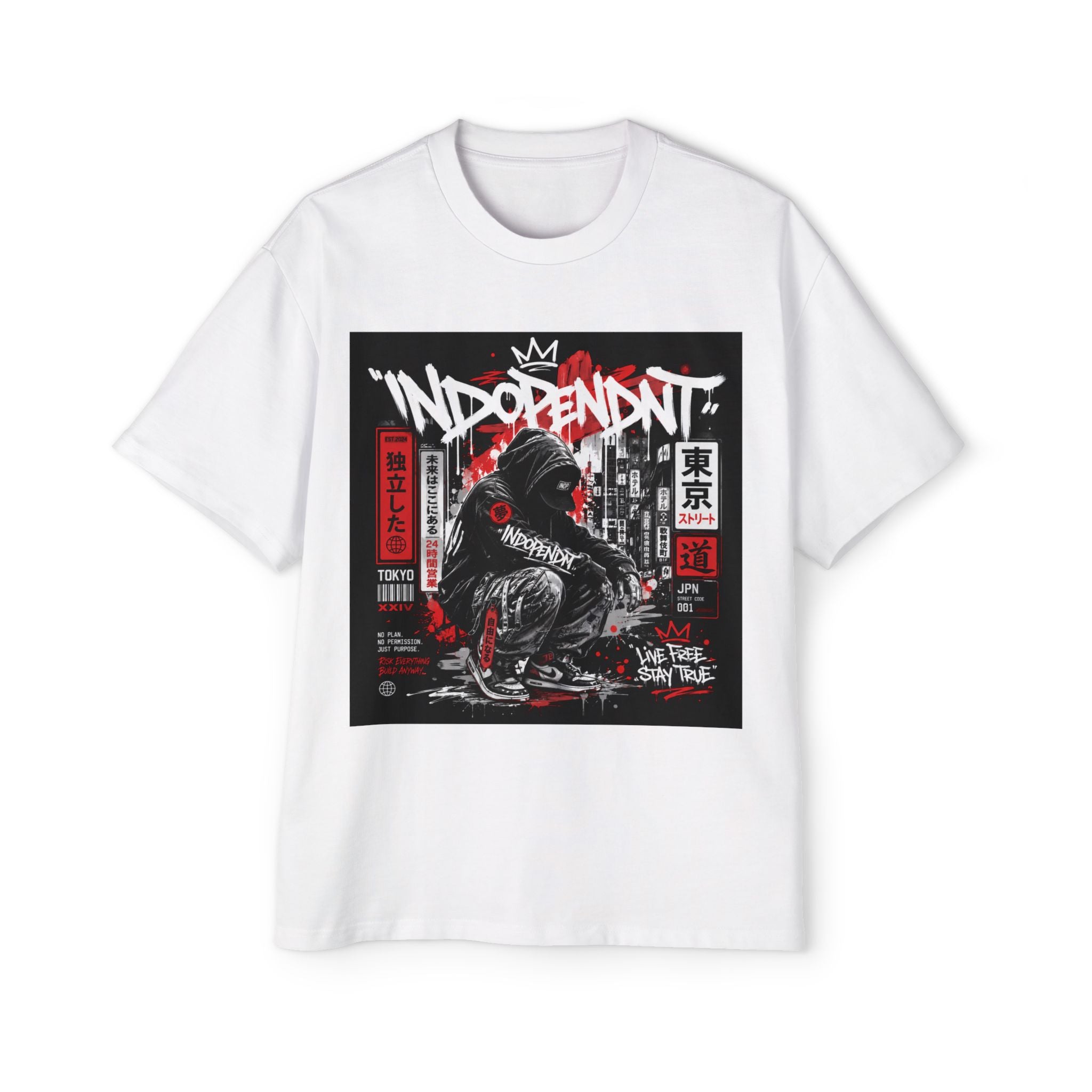 Godzilla Tokyo Streetwear Tee — "Independent" Graphic Oversized T‑Shirt