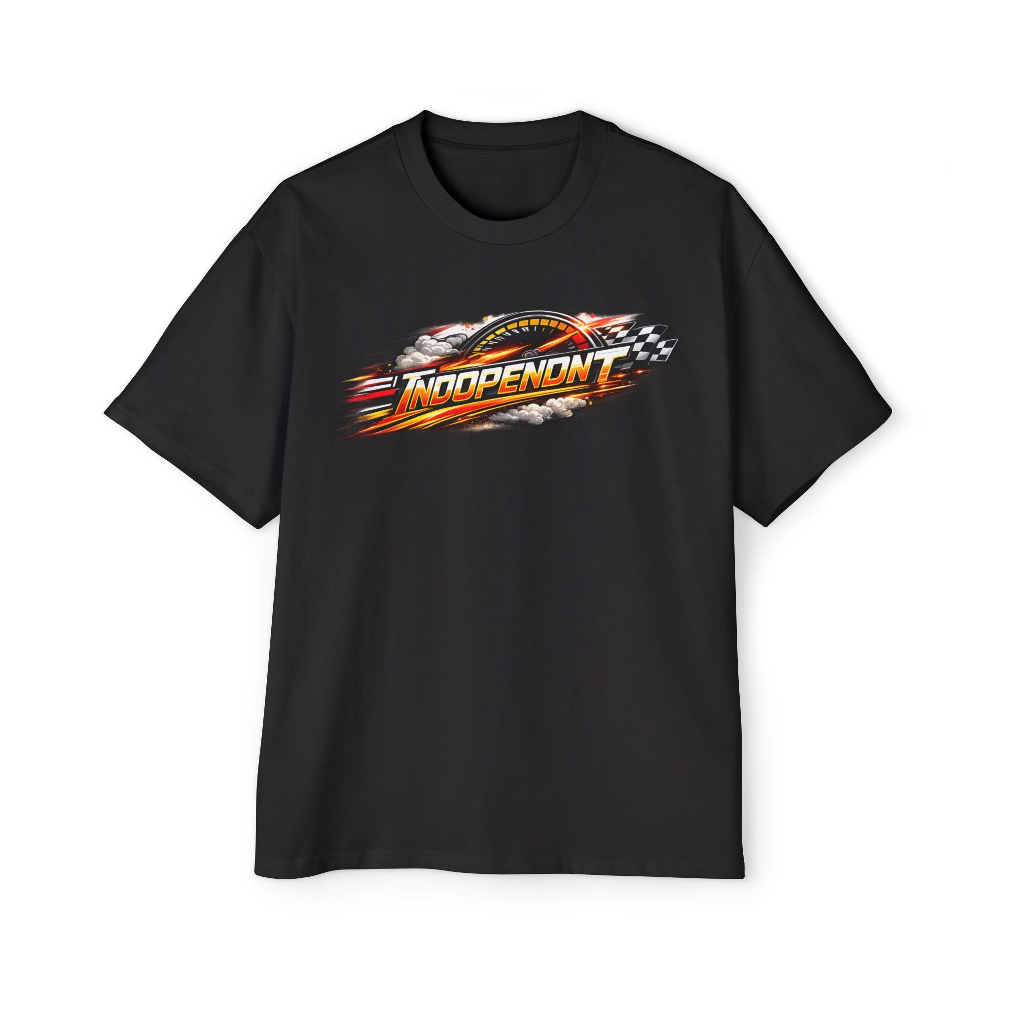 Independent Racing Flame Tee — Men's Oversized Graphic T-Shirt