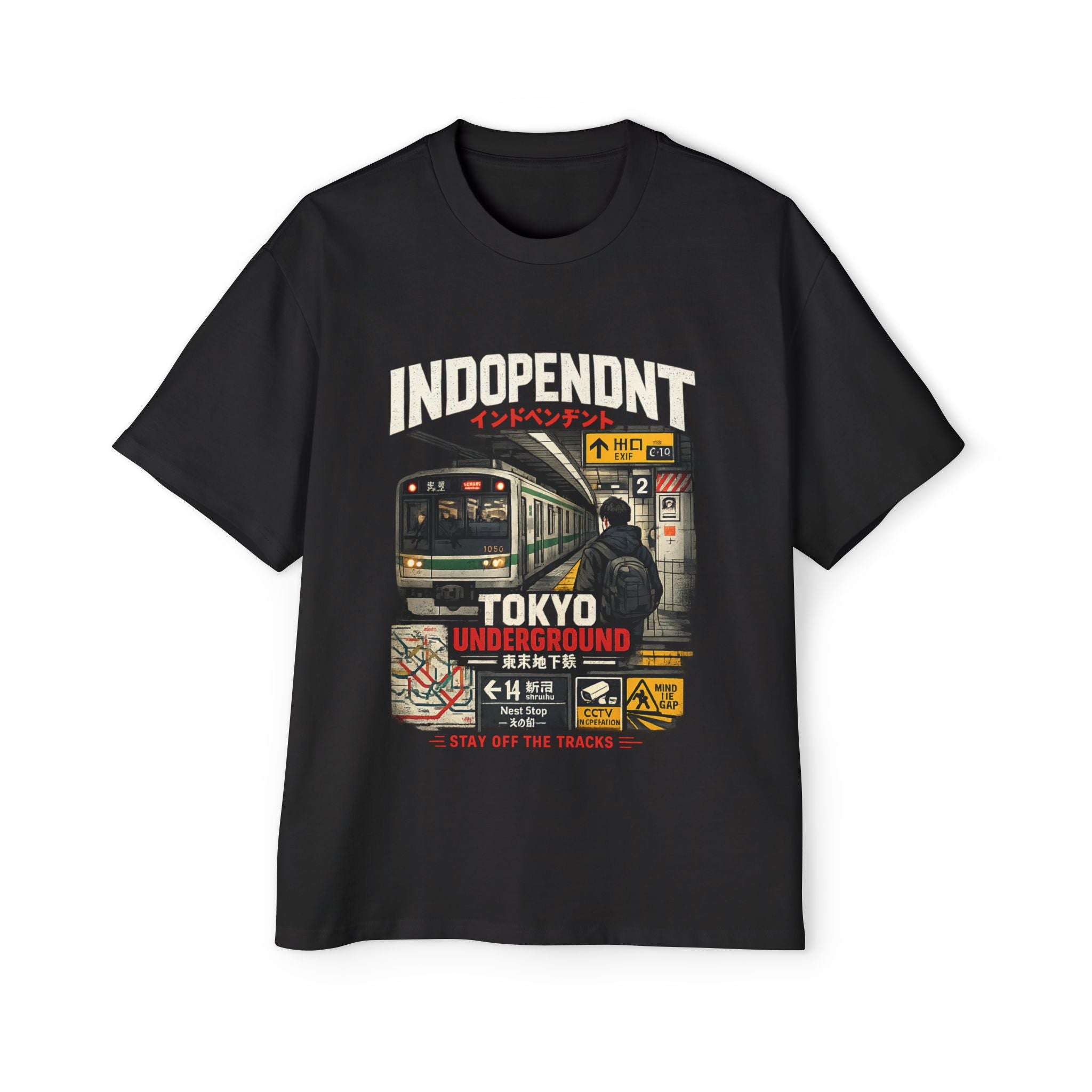 Tokyo Underground Train Tee — 'Independent' Vintage Metro Graphic