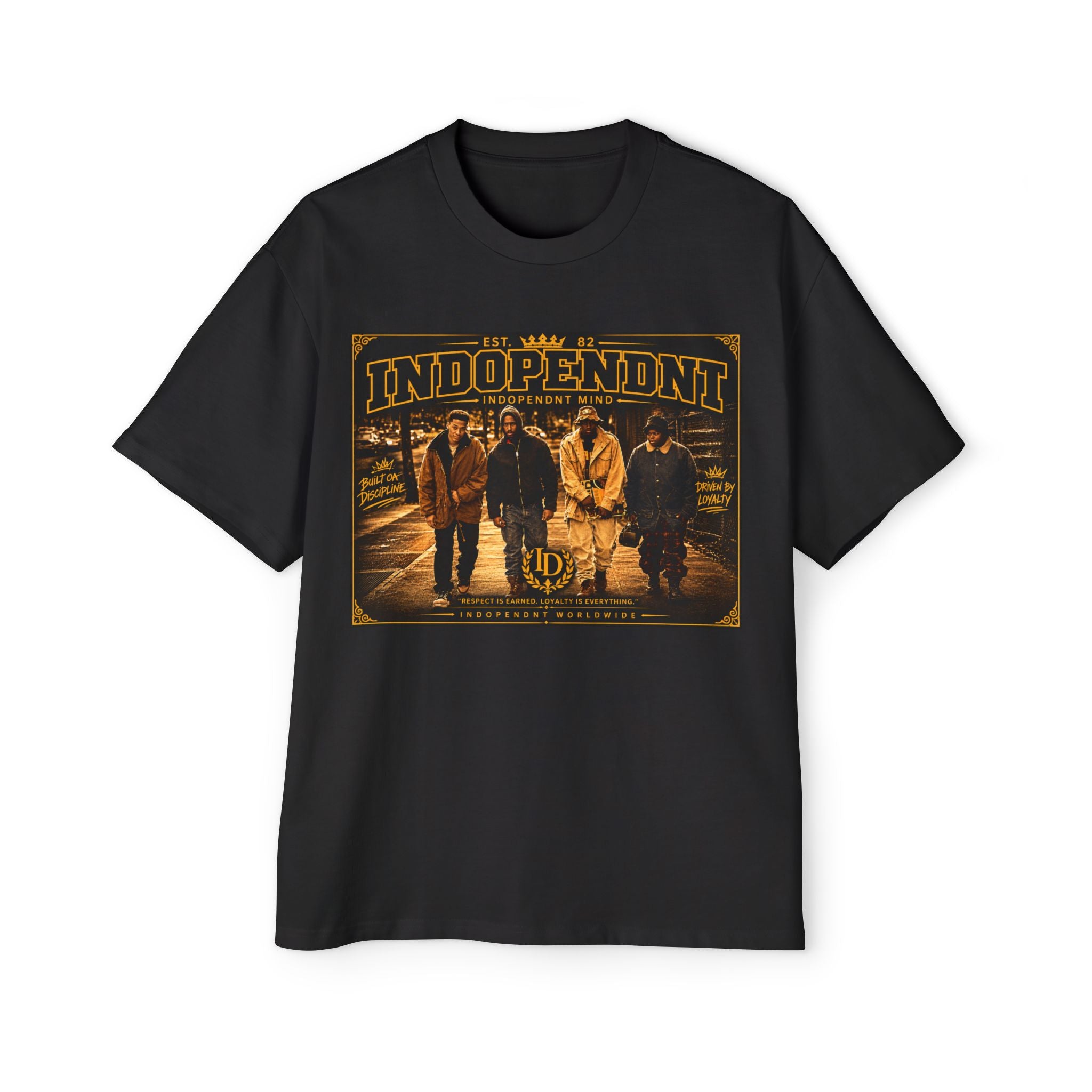 Independent Band Photo Tee — Vintage Rock Oversized Men's T‑Shirt