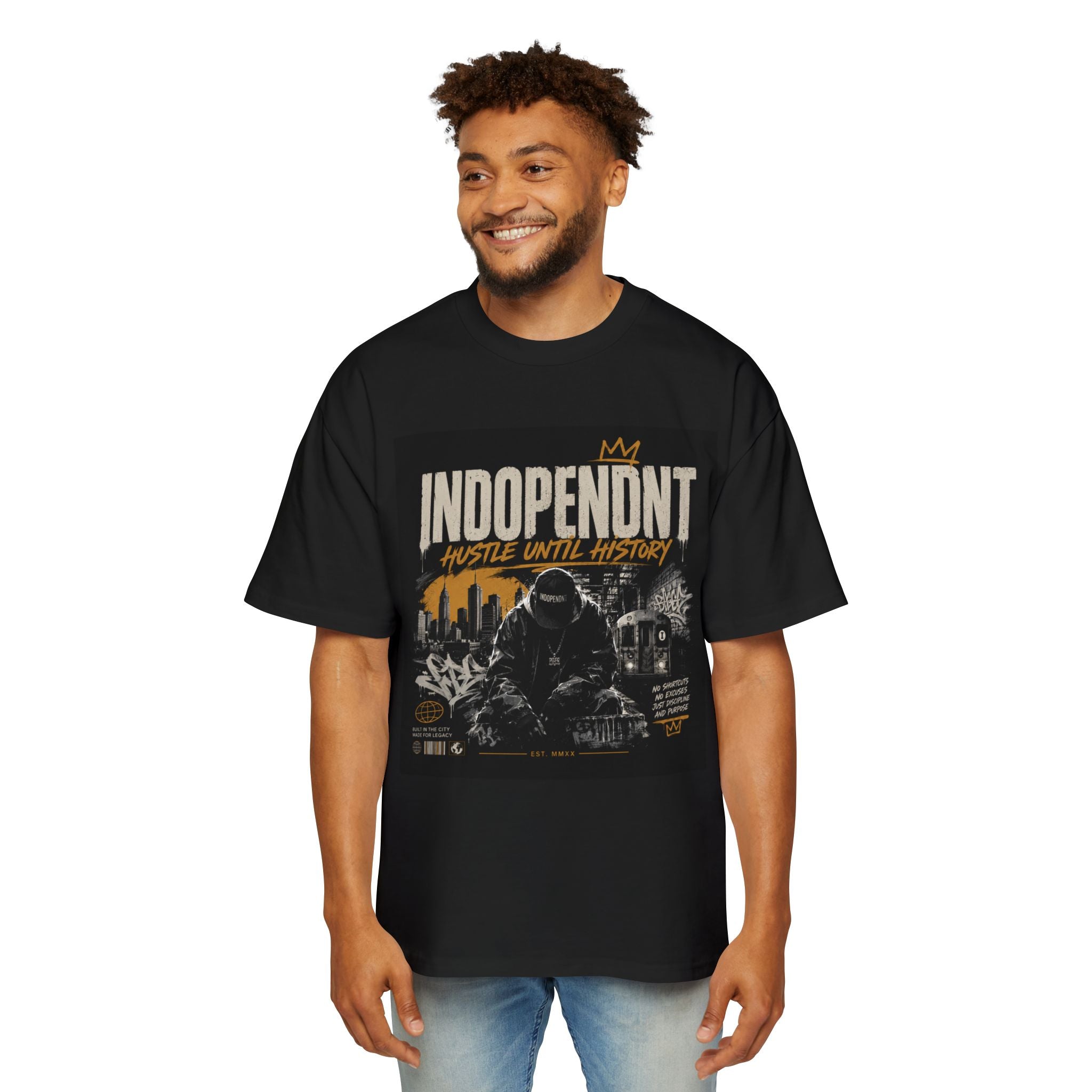 Independent Hustle Tee — Men's Urban Streetwear Graphic T‑Shirt