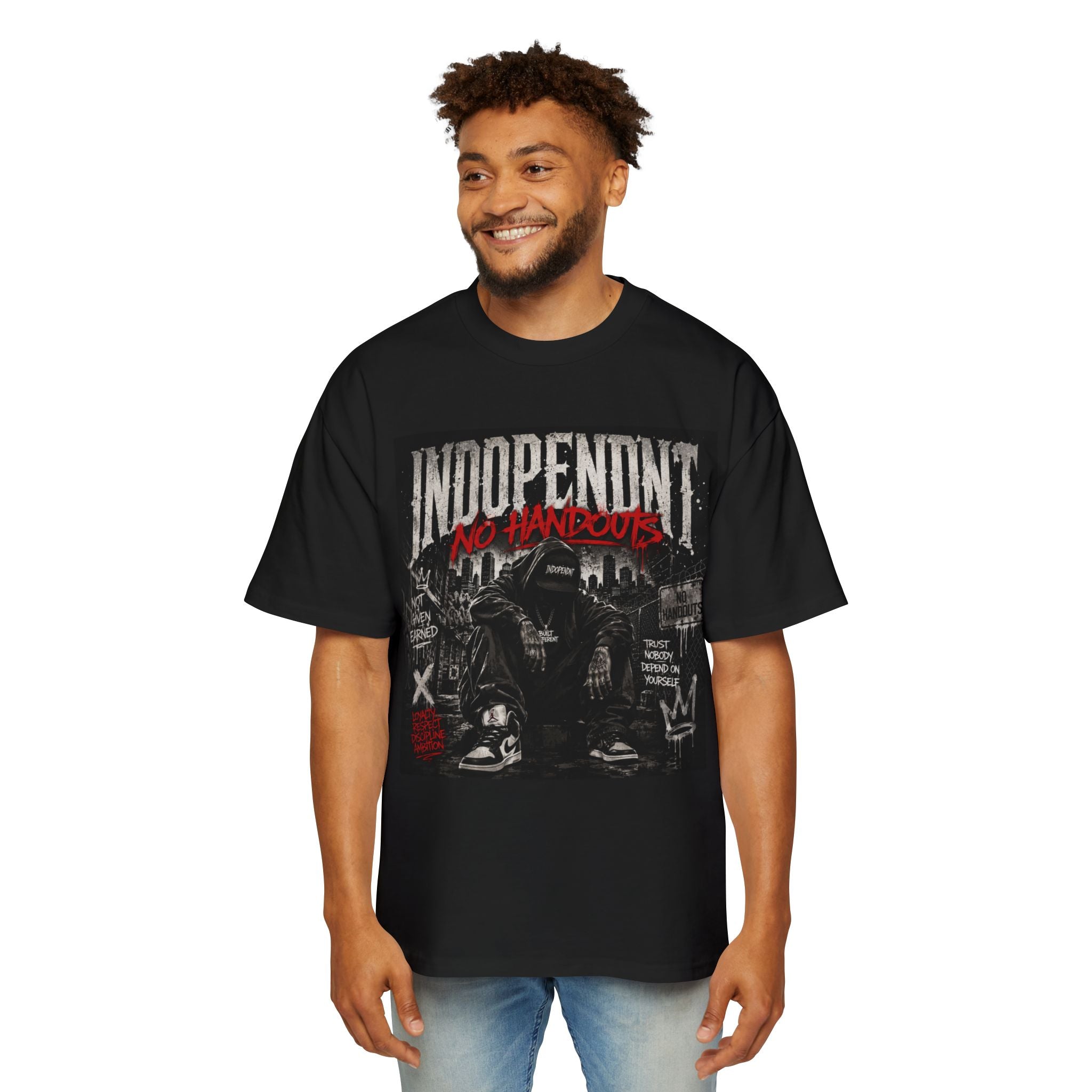 Independent No Handouts Tee — Vintage Punk Graphic Men’s T‑Shirt