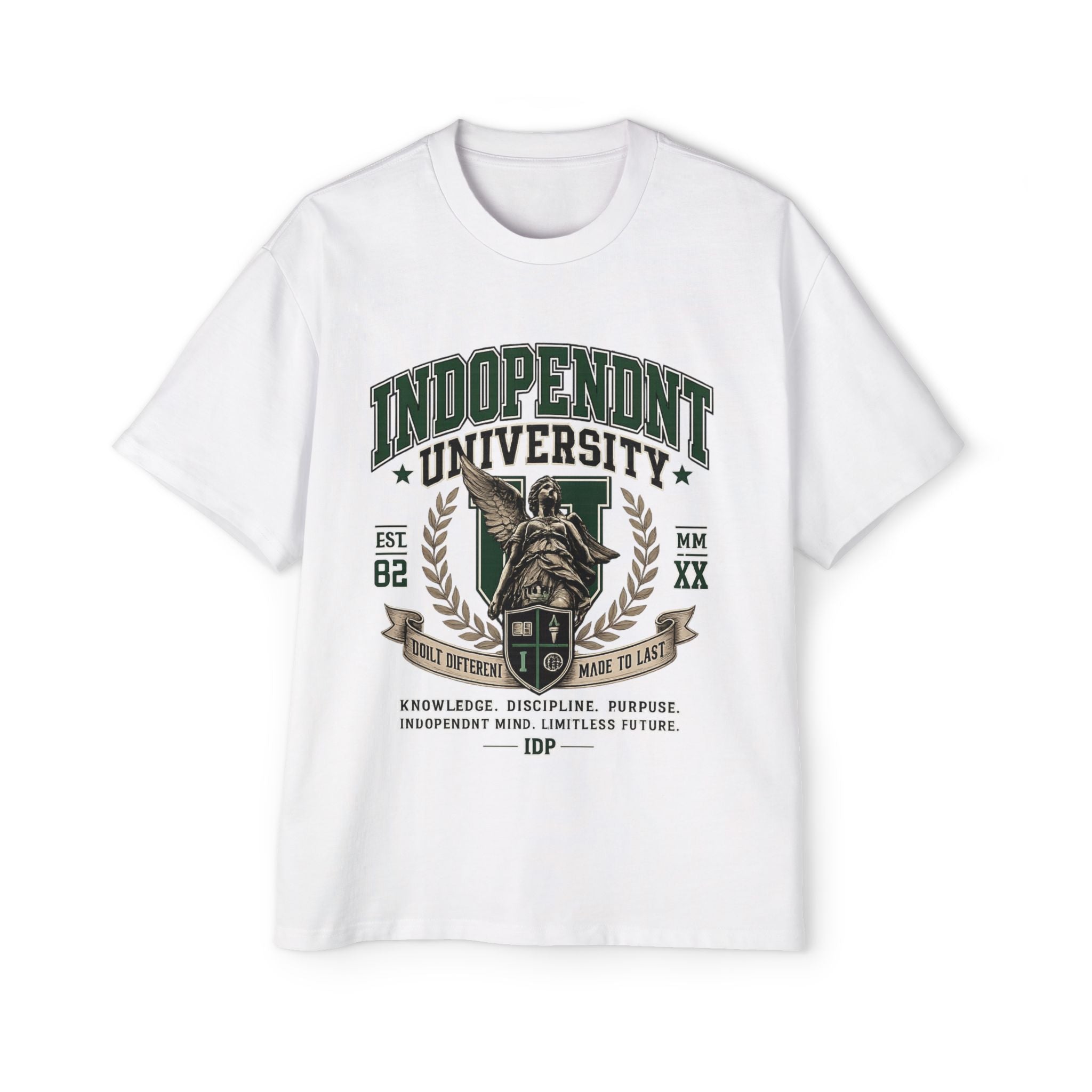 Independent University Graphic Tee — Classic Collegiate Crest T‑Shirt