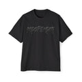 Independent Graphic Tee — Men’s Oversized White T-Shirt with Bold Brush Script