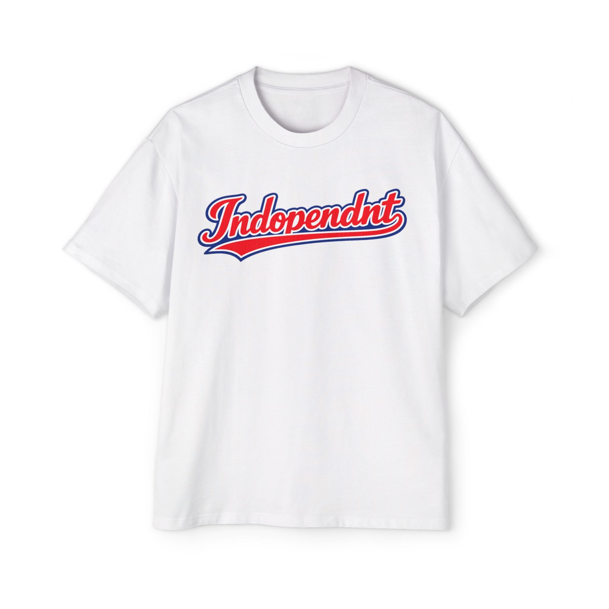 Graphic Tee — "Indopendnt" Retro Script Baseball Shirt