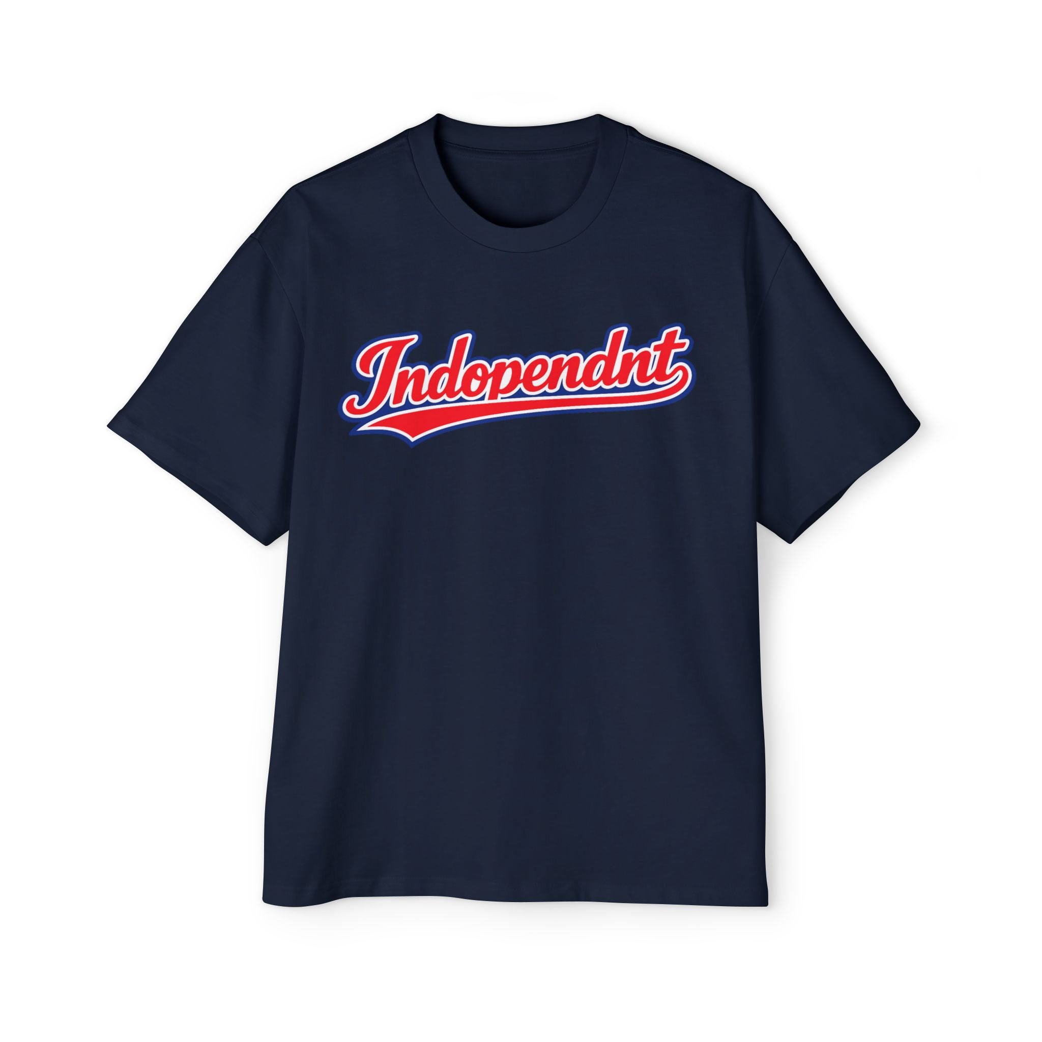 Graphic Tee — "Indopendnt" Retro Script Baseball Shirt