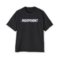 Independent Graphic Tee — Men’s Oversized White T-Shirt with Distressed Text