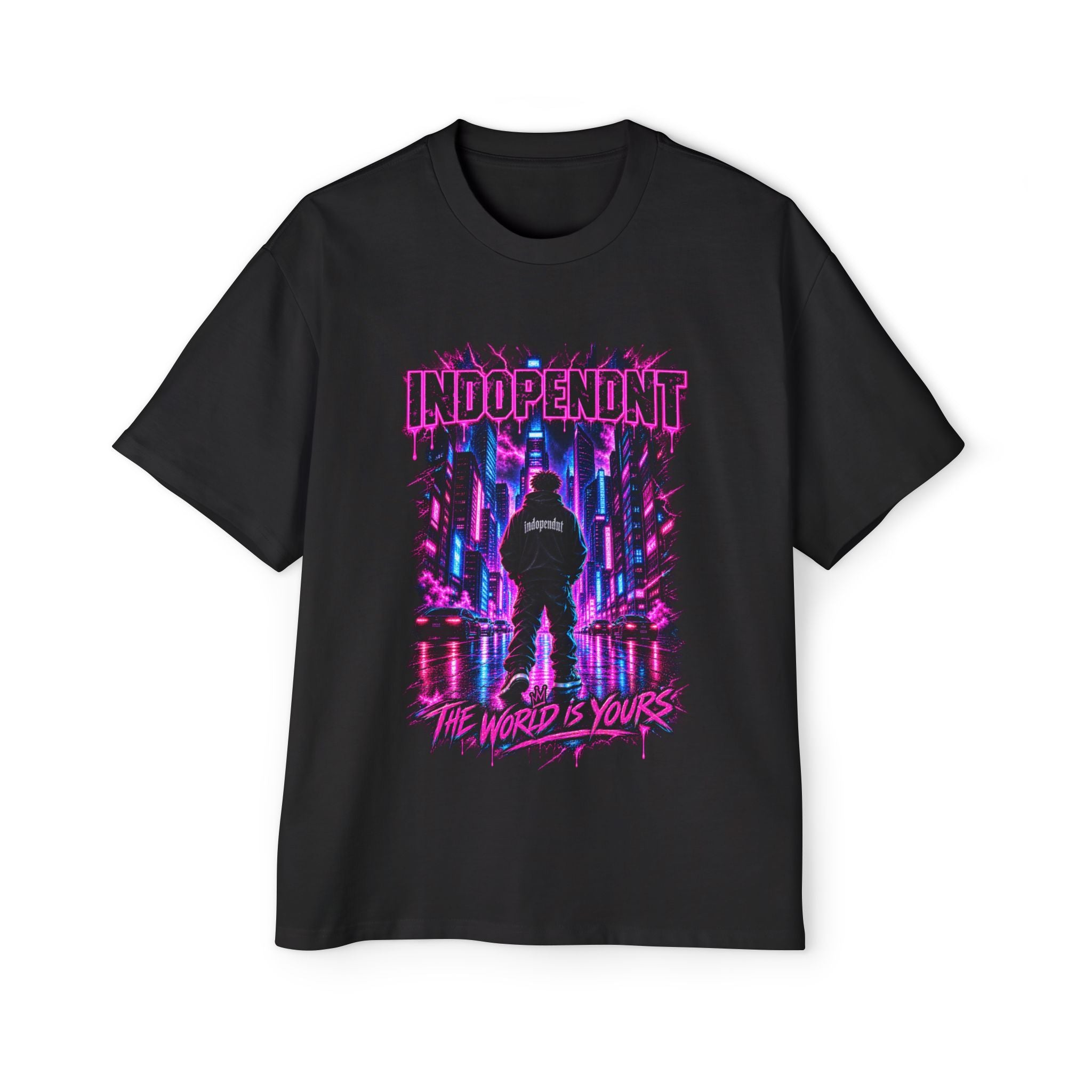 Indopendent Cyberpunk Tee — "The World Is Yours" Graphic Shirt