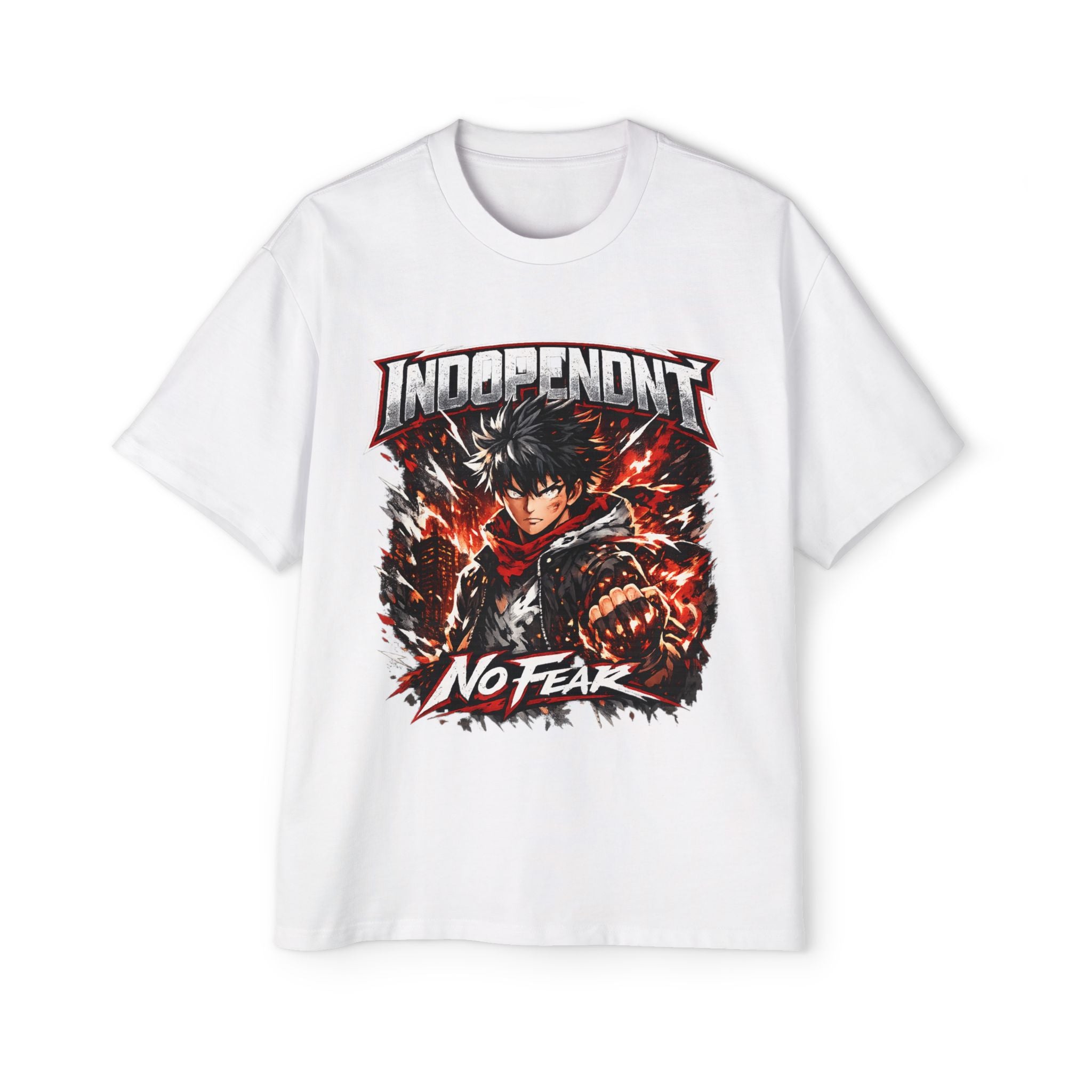 Independent No Fear Graphic Tee — Men's Oversized Anime Streetwear
