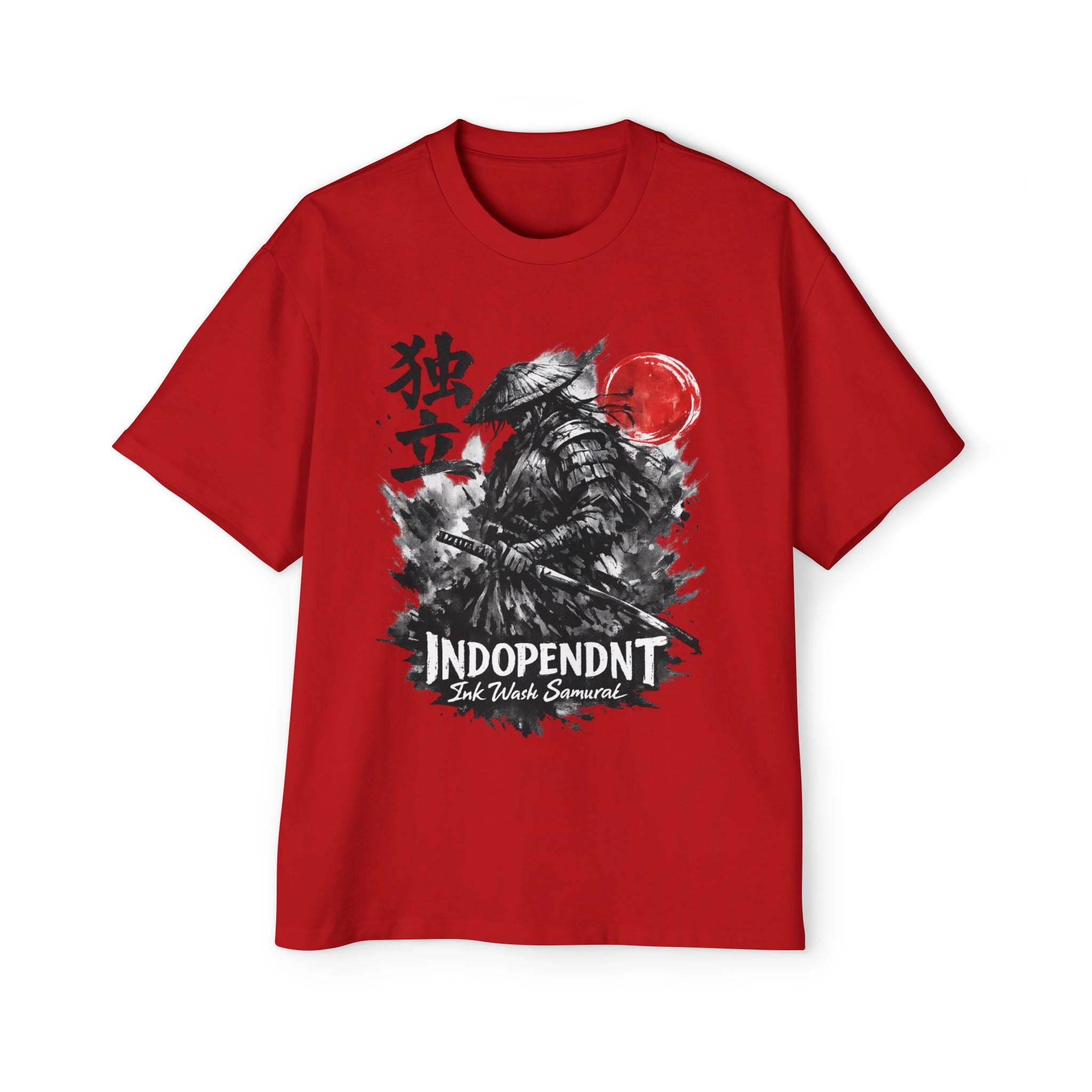 Samurai Graphic Tee — "Indopendt" Red Sun Japanese Warrior T-Shirt
