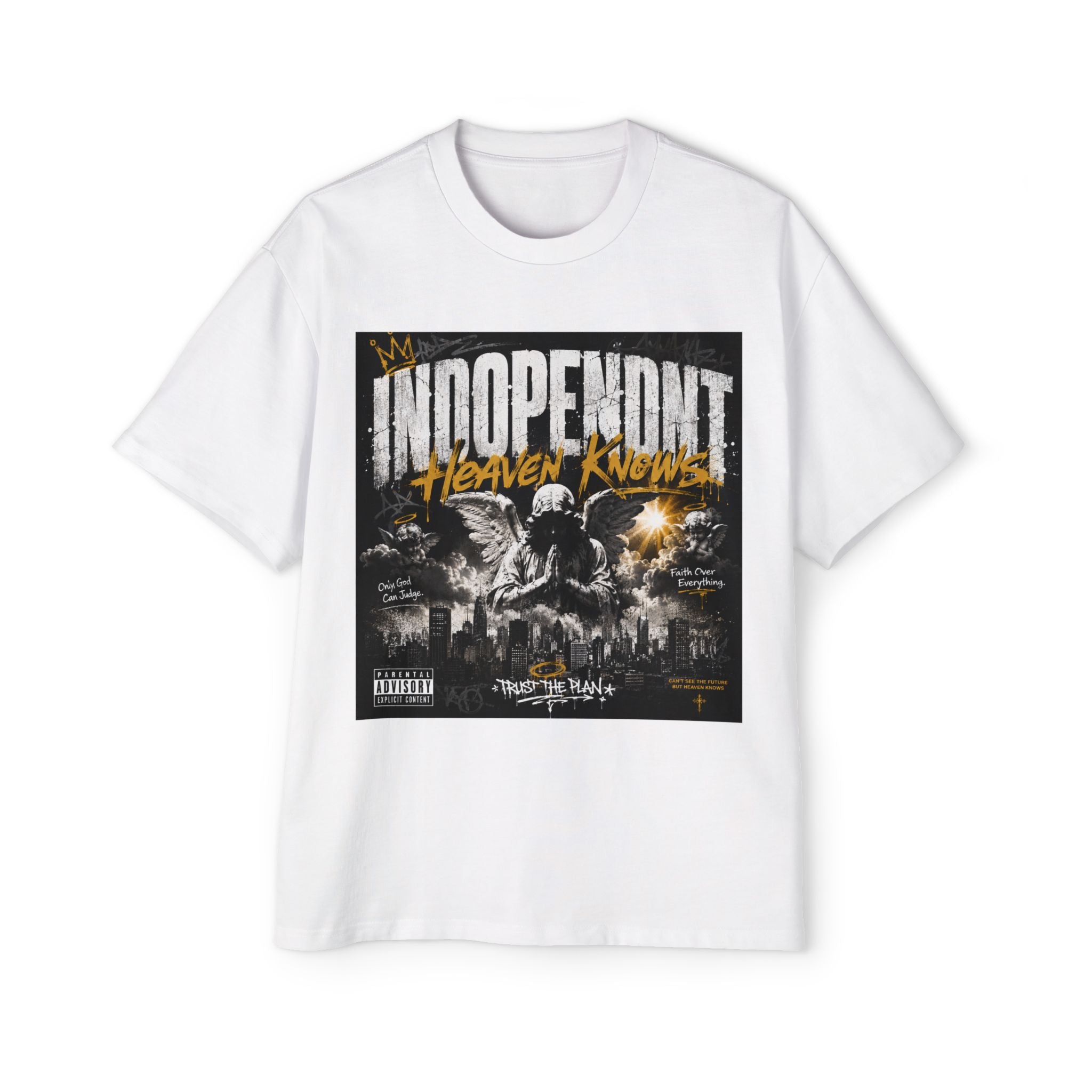 Independent 'Heaven Knows' Graphic Tee — Vintage Rock Album Art Shirt