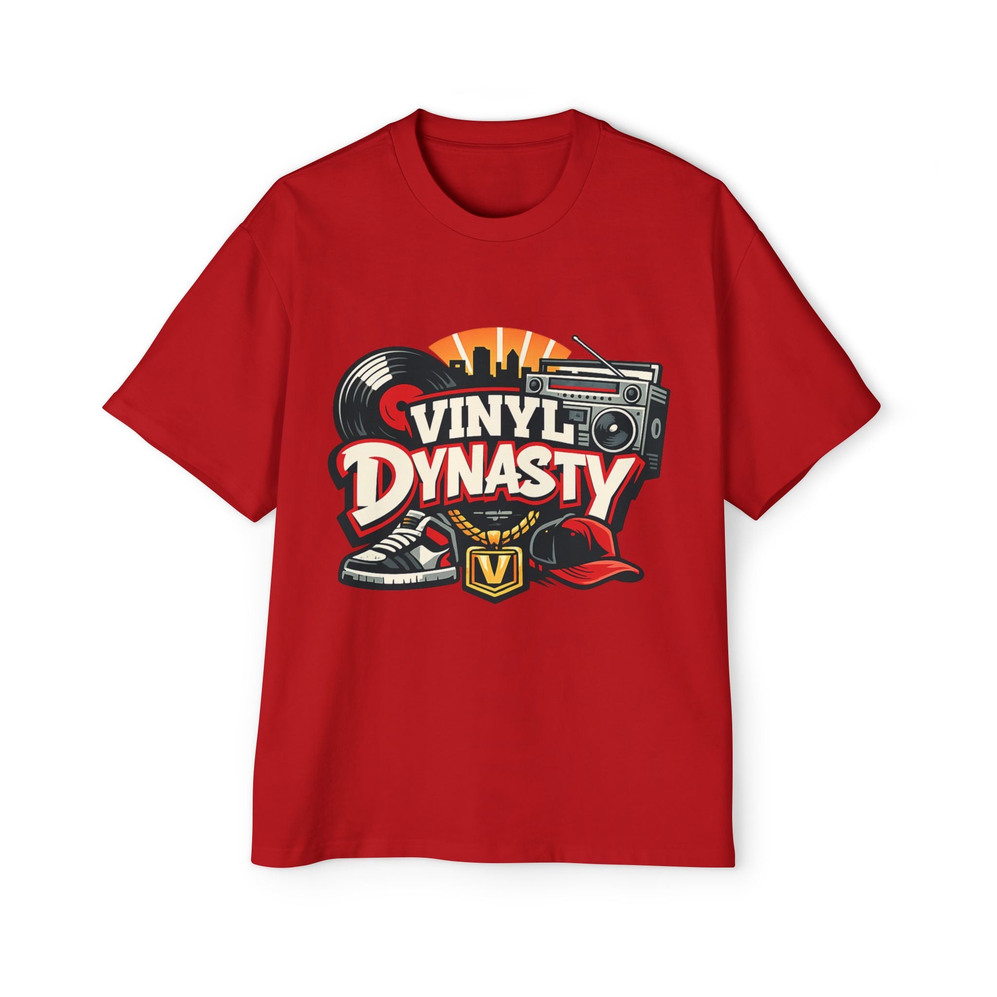 Vinyl Dynasty Tee — Retro Turntable & Boombox Graphic T‑Shirt