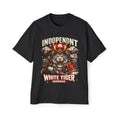 White Tiger Samurai Tee — 'Independent White Tiger Guardian' Graphic Men's Shirt